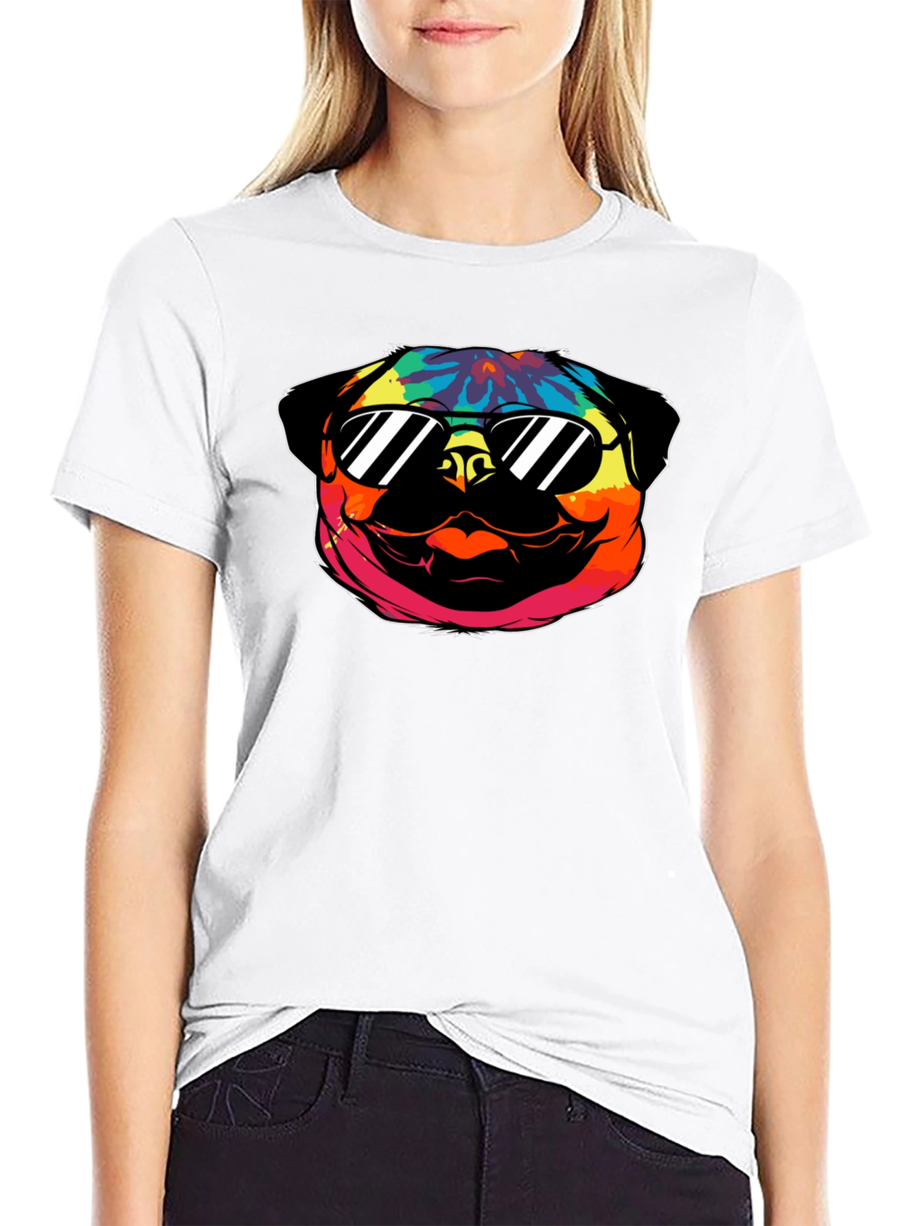 Cool Pug Graphic Tee - Black Cotton T-Shirt