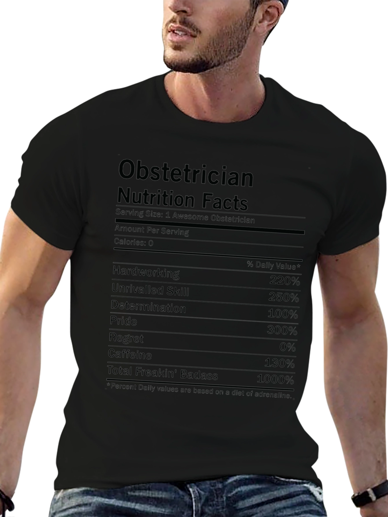 Obstetrician Nutrition Facts T-Shirt - Funny Doctor Gift