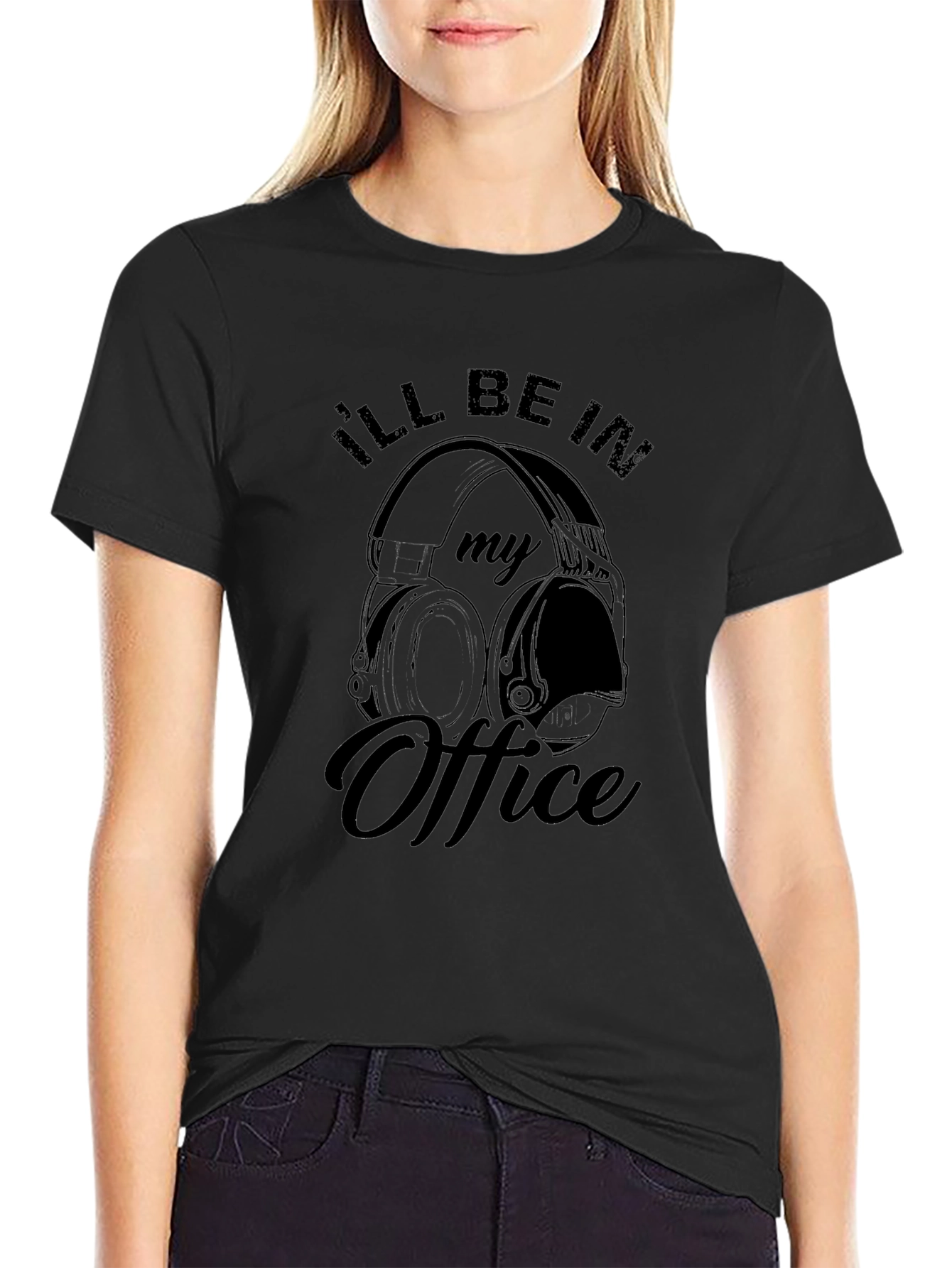 Ill Be In My Office Headphones Graphic T-Shirt