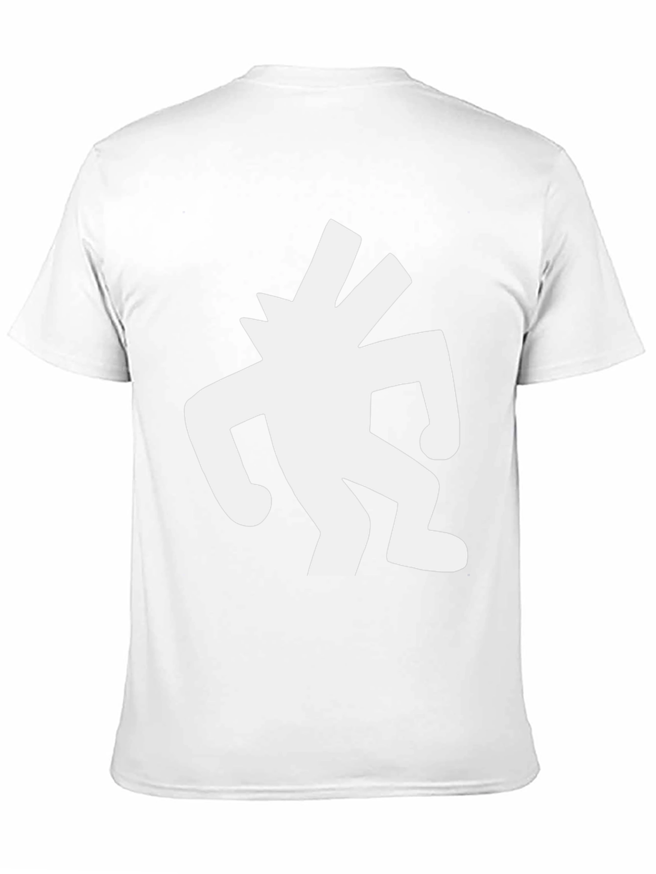 Black T-Shirt with White Abstract Figure Graphic