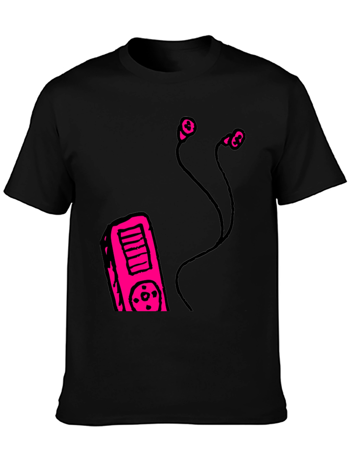 Retro Music Player Graphic Tee - Black