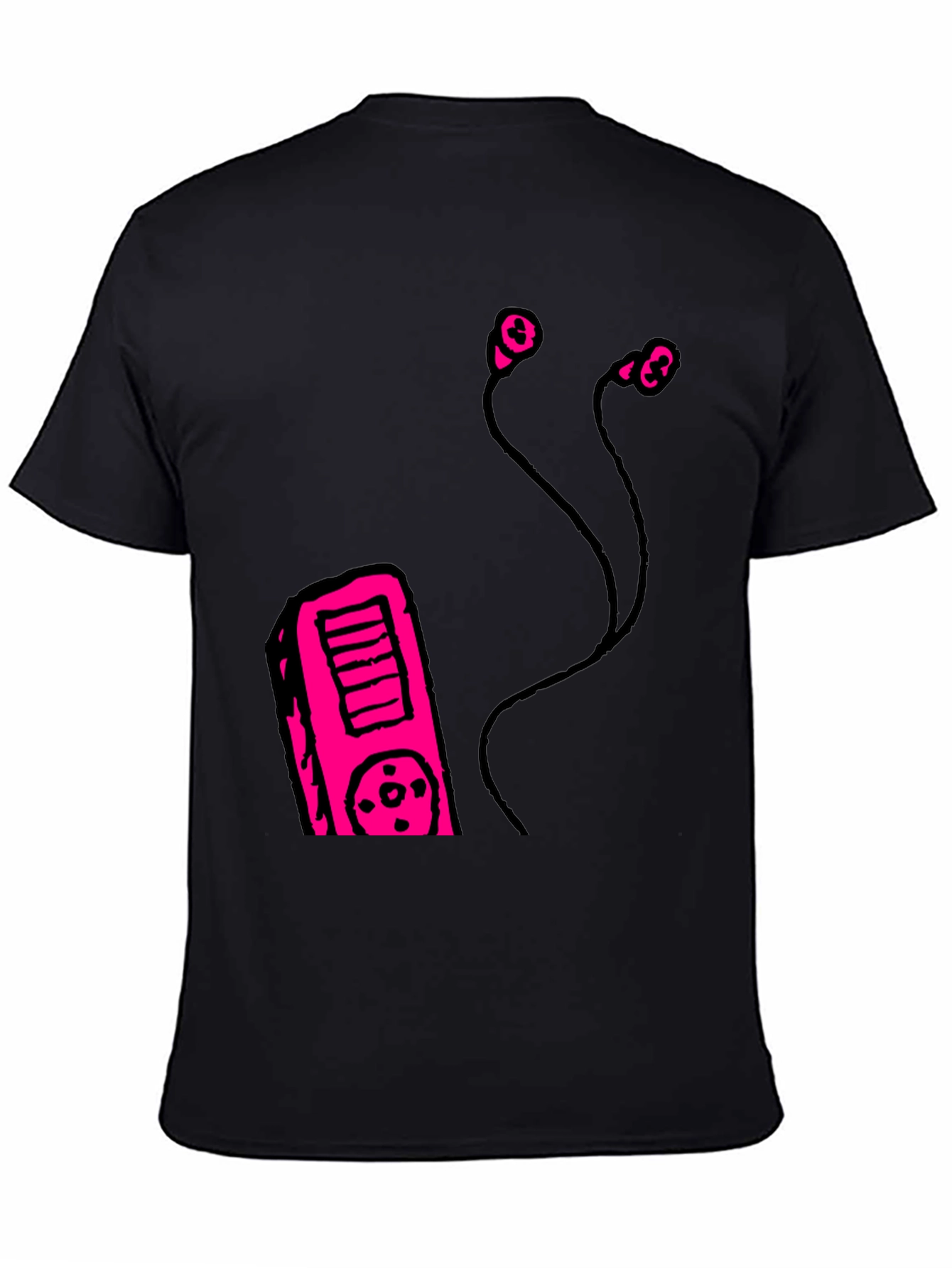 Retro Music Player Graphic Tee - Black