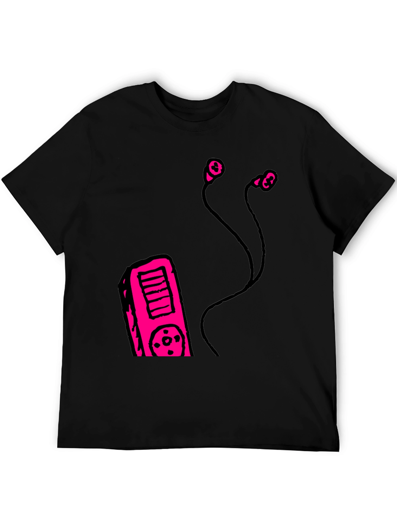 Retro Music Player Graphic Tee - Black