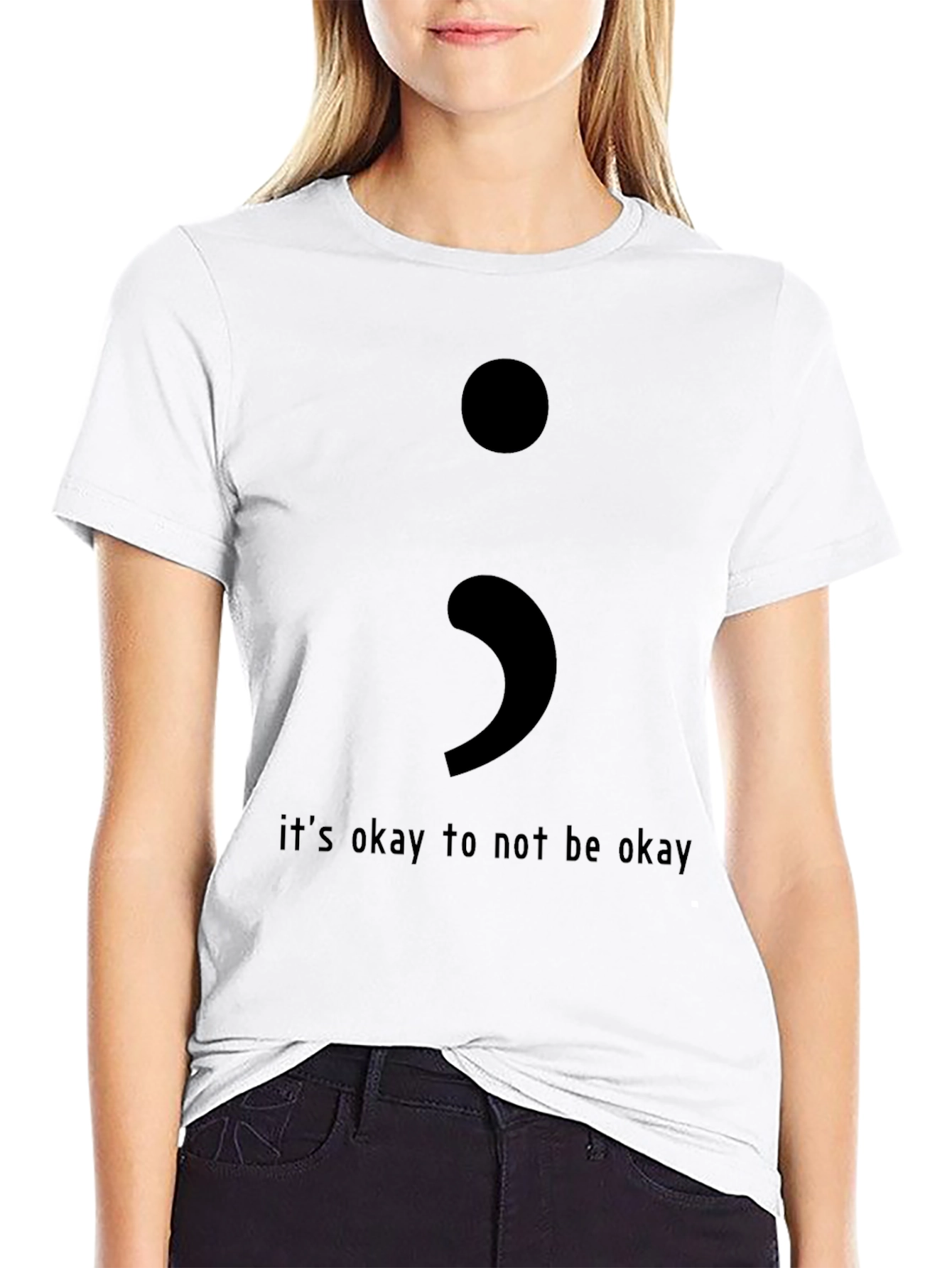 Semicolon Its Okay Graphic T-Shirt