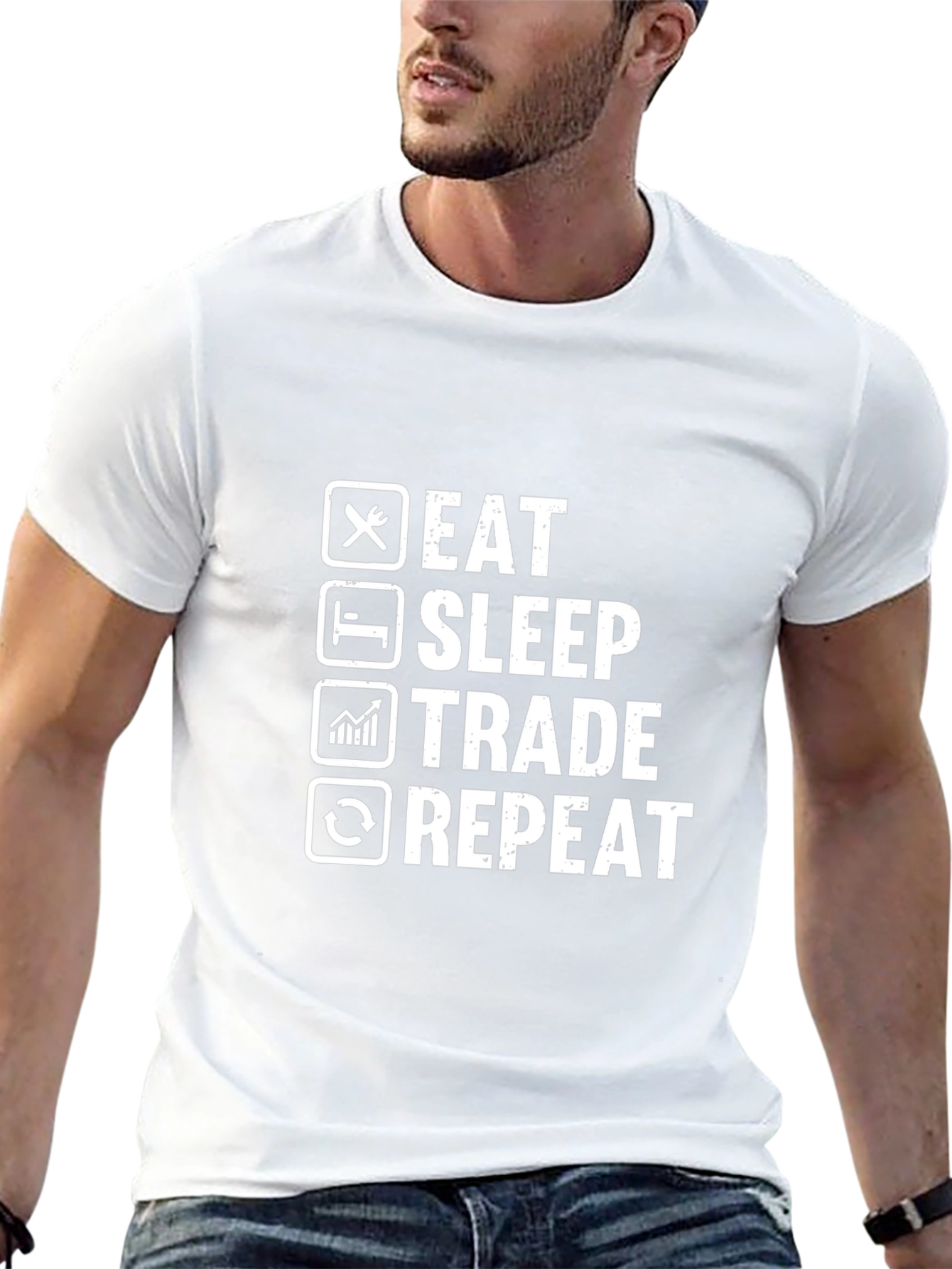 Eat Sleep Trade Repeat Graphic Tee