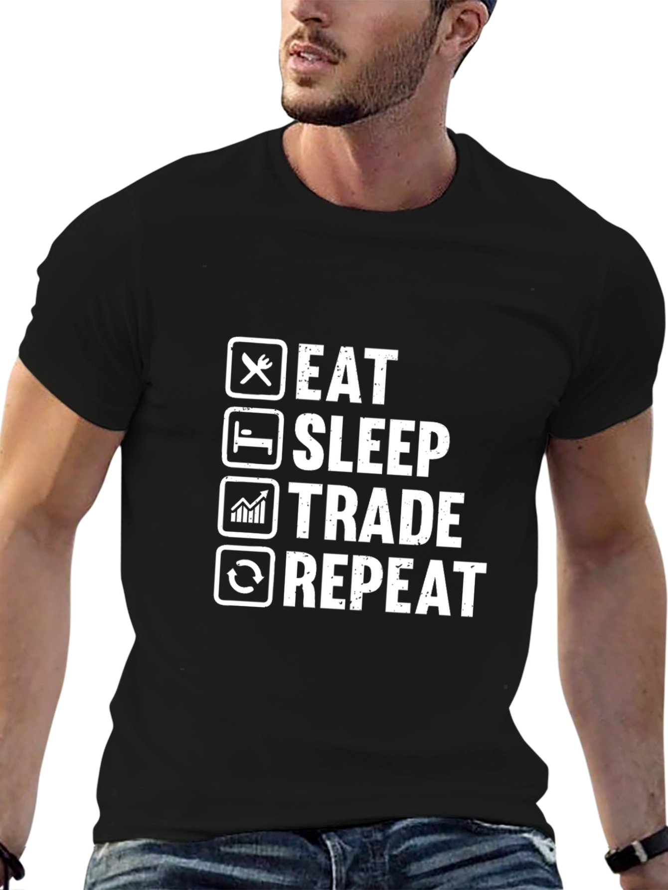 Eat Sleep Trade Repeat Graphic Tee