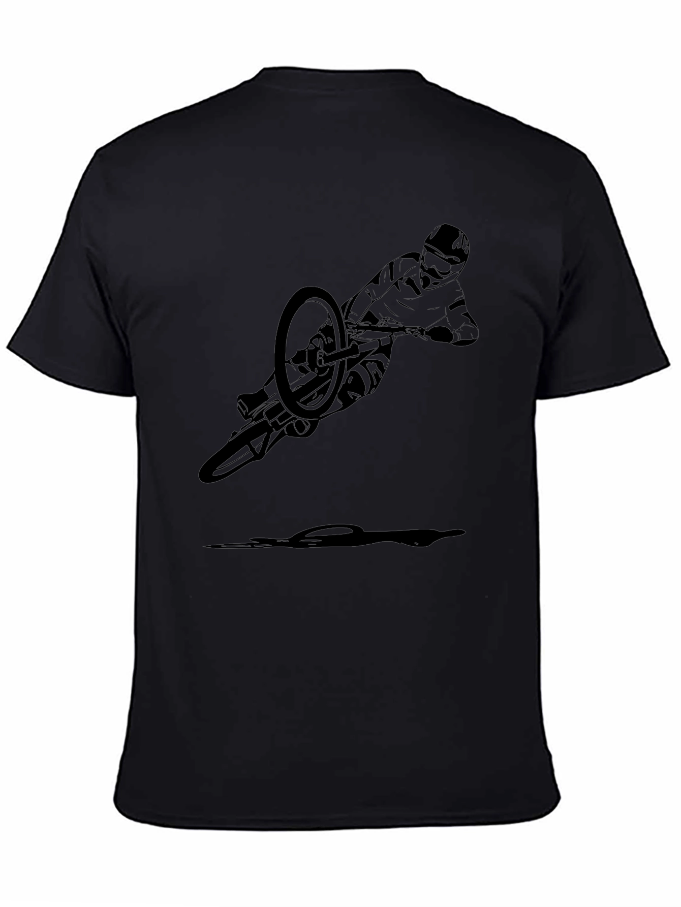 Mountain Biker Graphic Tee - Black Cotton T-Shirt