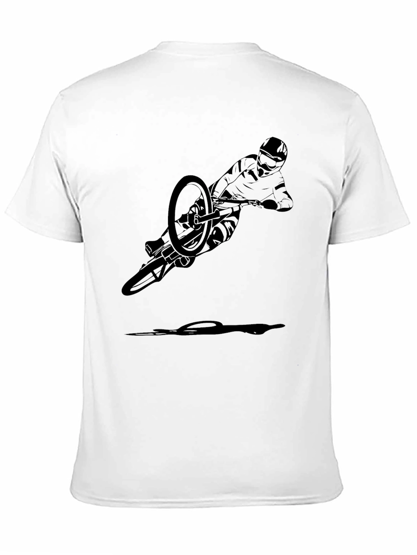 Mountain Biker Graphic Tee - Black Cotton T-Shirt