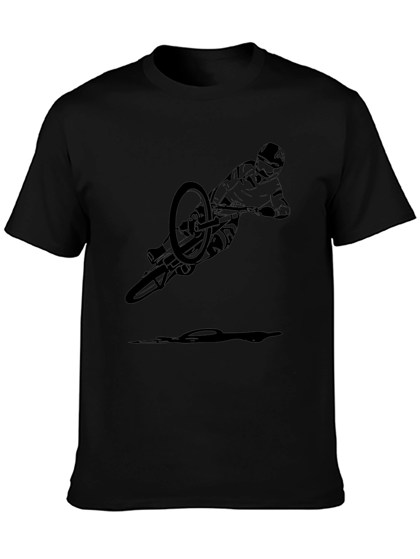 Mountain Biker Graphic Tee - Black Cotton T-Shirt