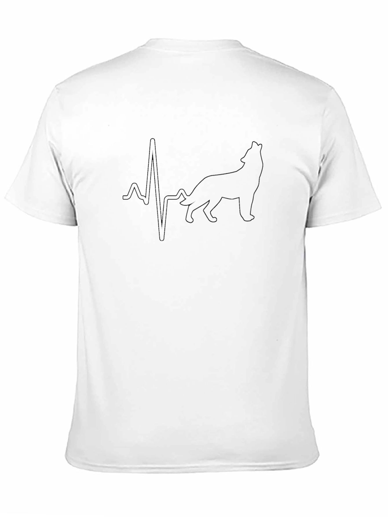 Wolf Heartbeat Graphic Tee - Black Cotton