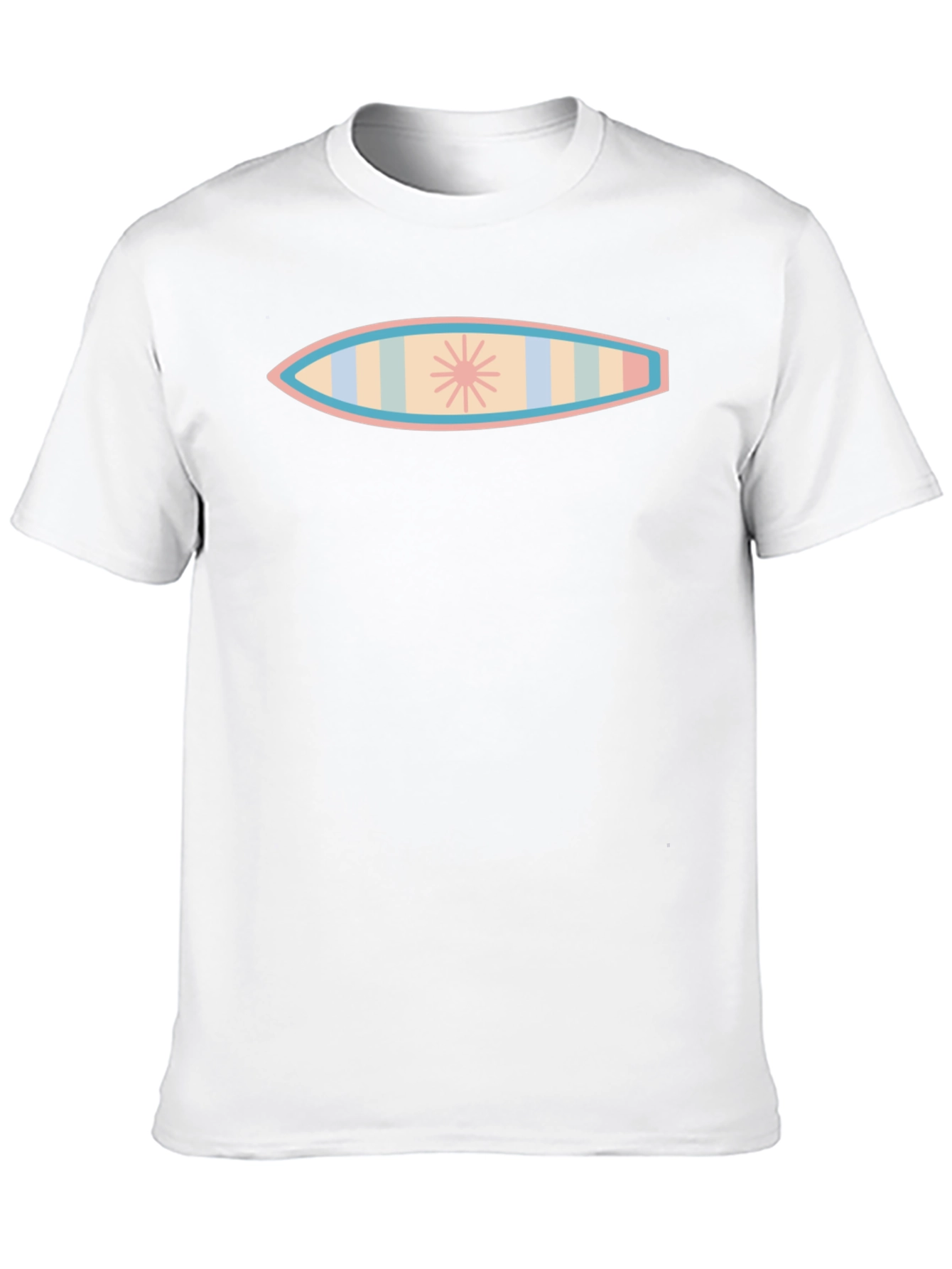 Surfboard Graphic T-Shirt - Black Cotton Blend