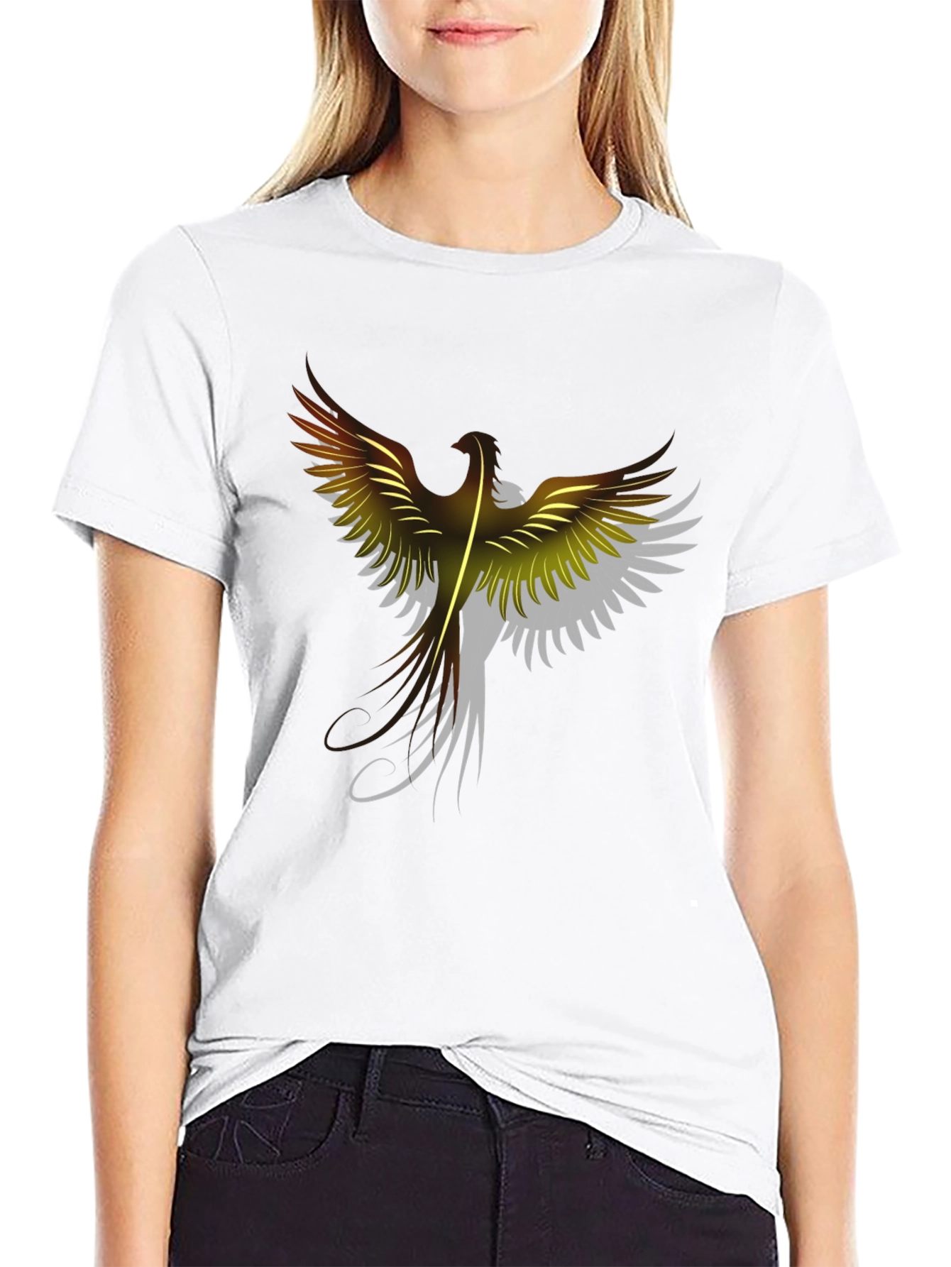 Phoenix Graphic Print Black T-Shirt