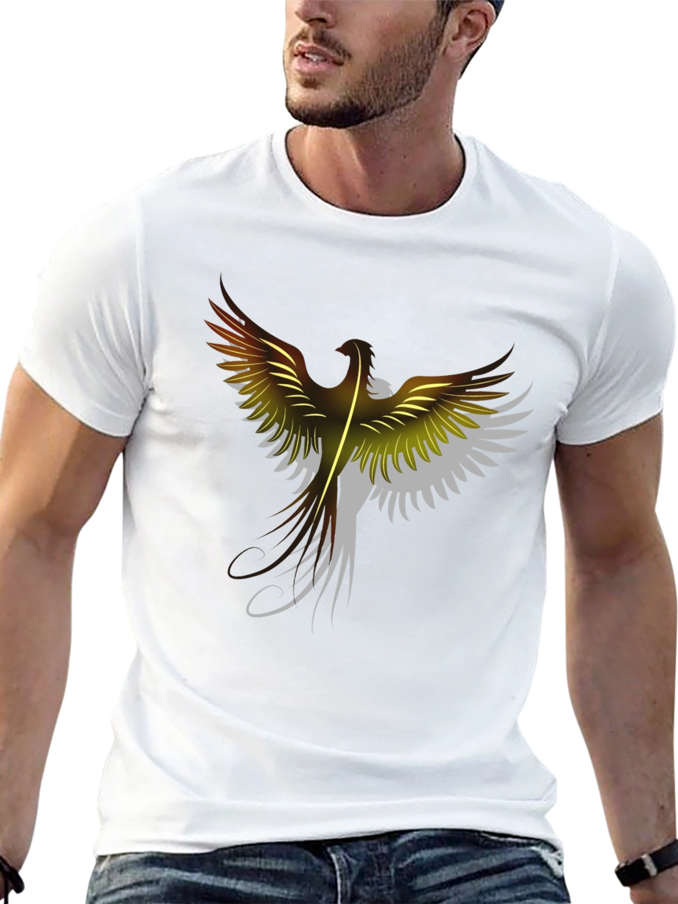 Phoenix Graphic Print Black T-Shirt