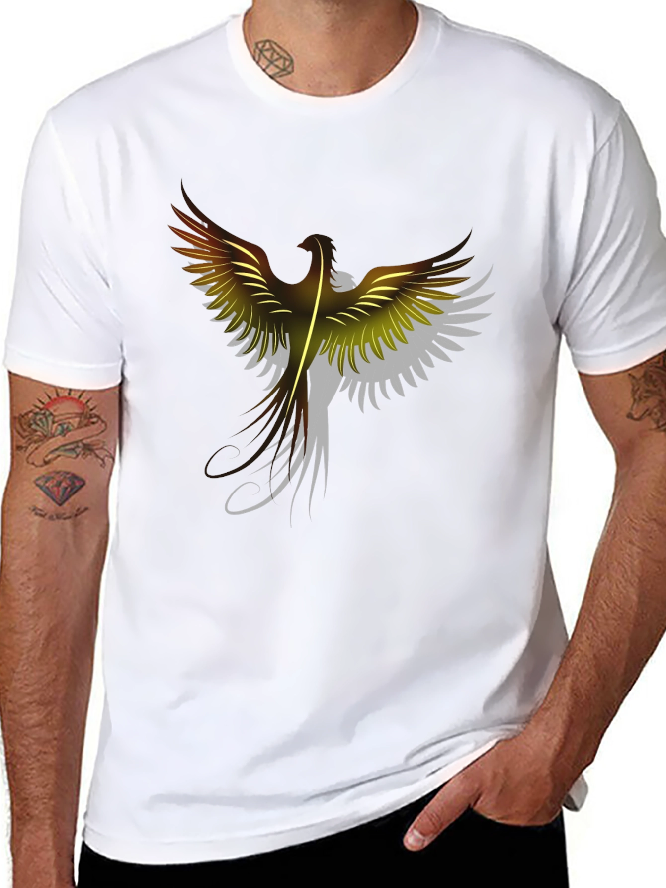 Phoenix Graphic Print Black T-Shirt