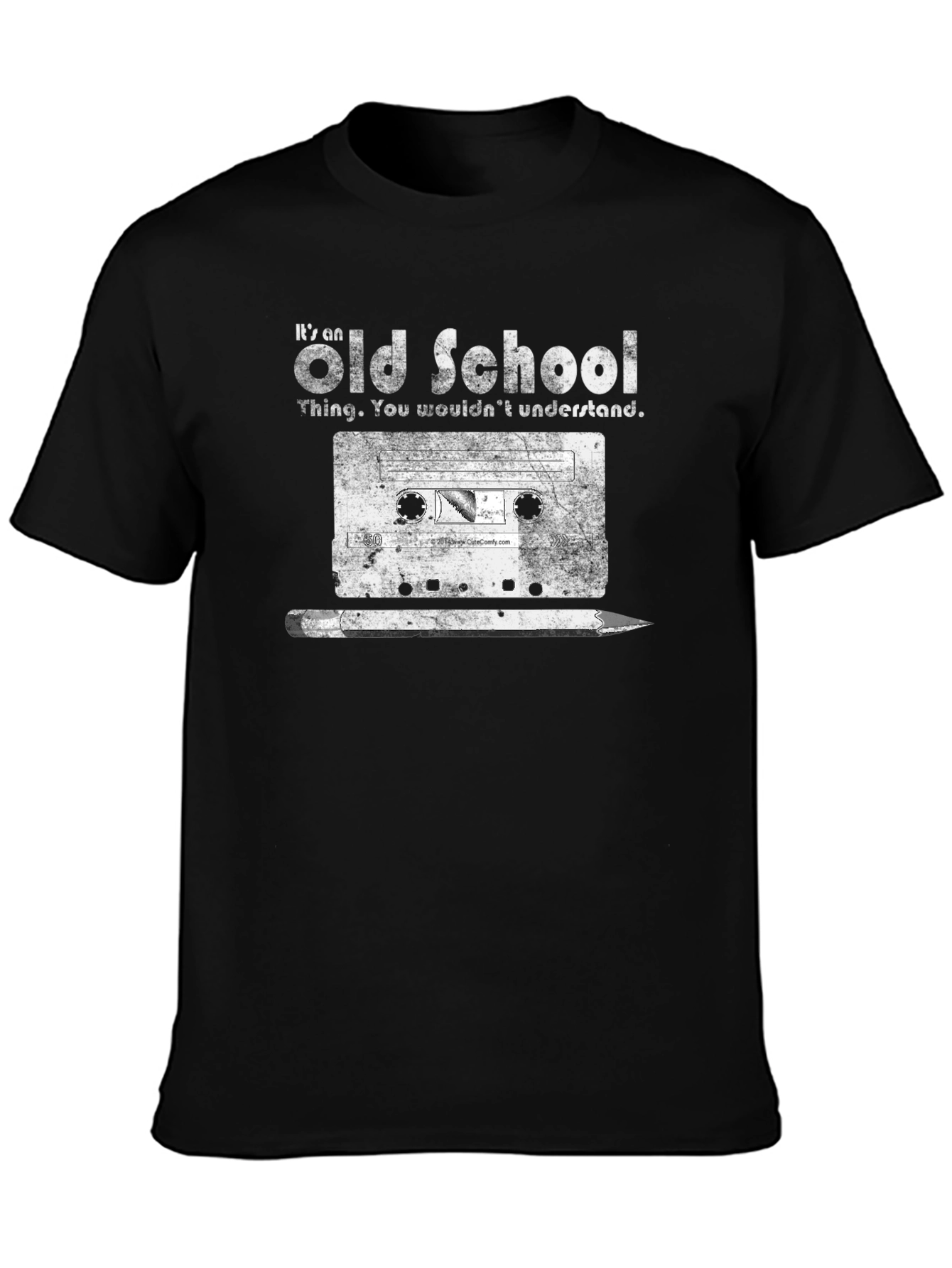 Old School Cassette Tape & Pencil Graphic Tee