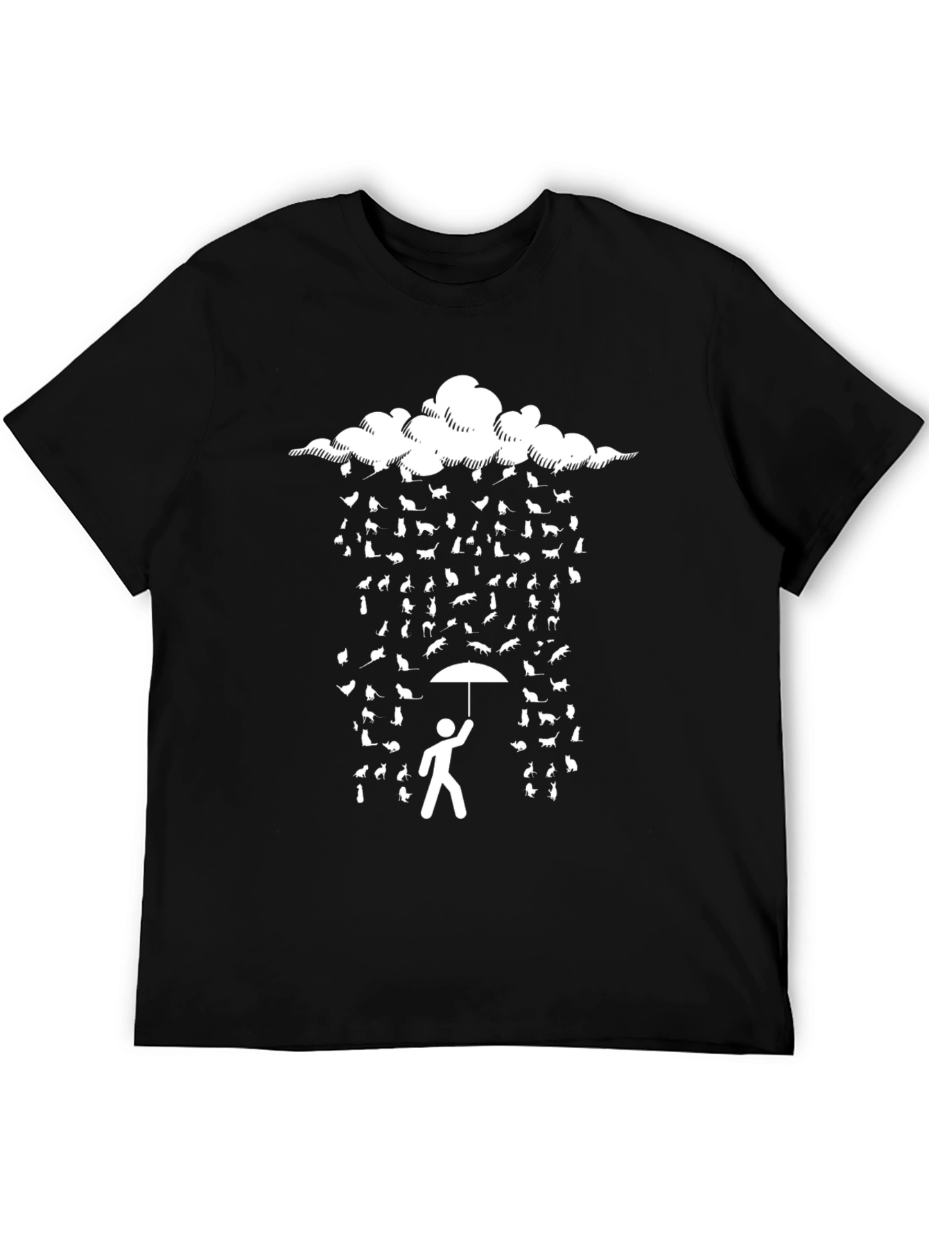 Cats Rain T-Shirt Funny Graphic Tee