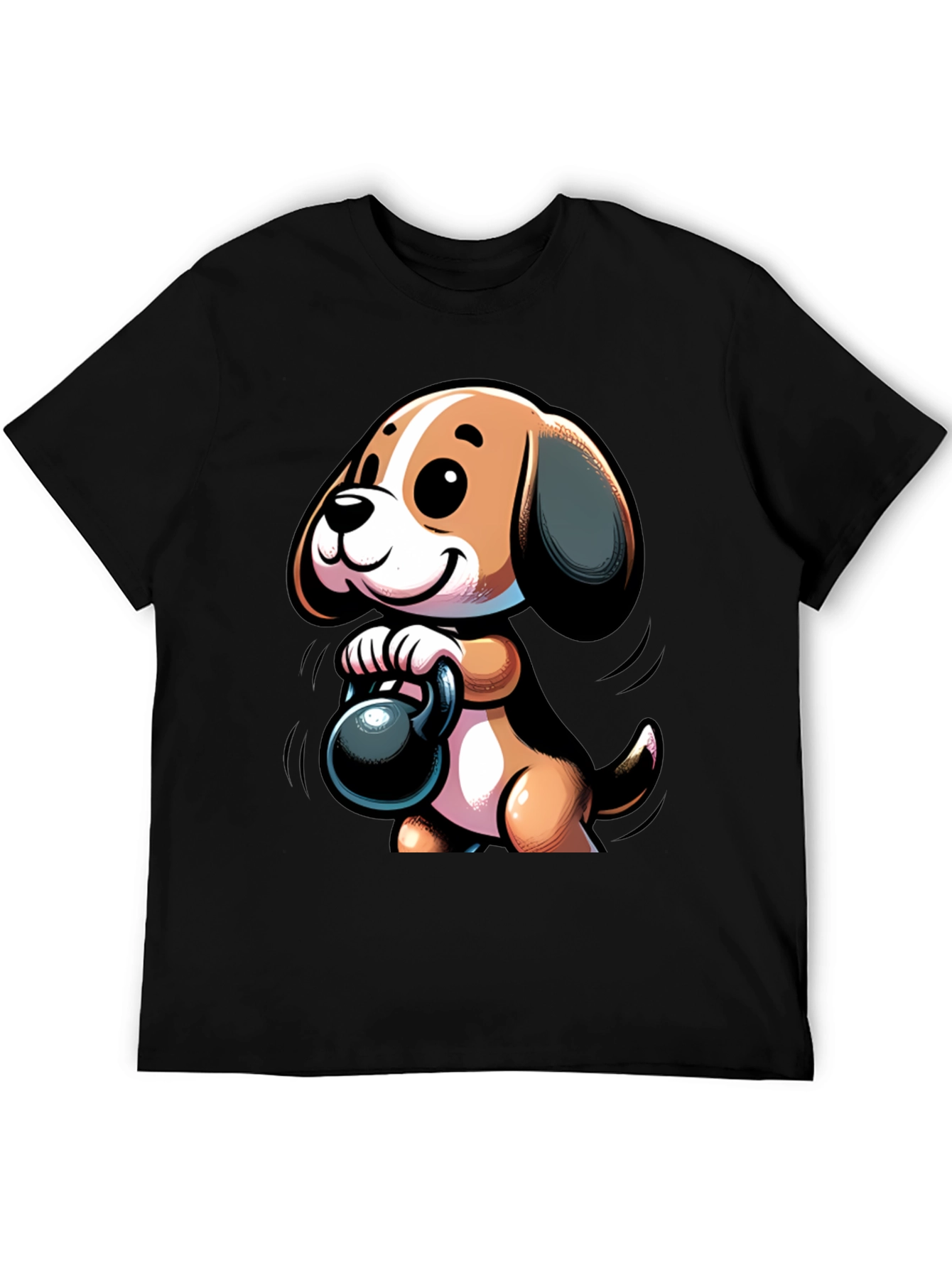 Cute Dog Lifting Weights T-Shirt