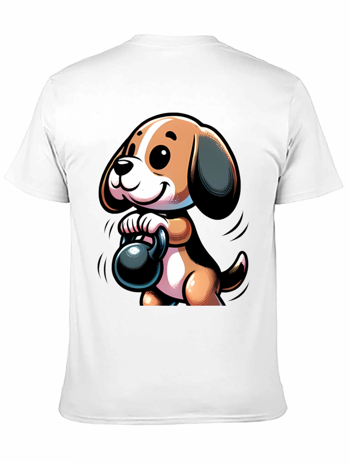 Cute Dog Lifting Weights T-Shirt