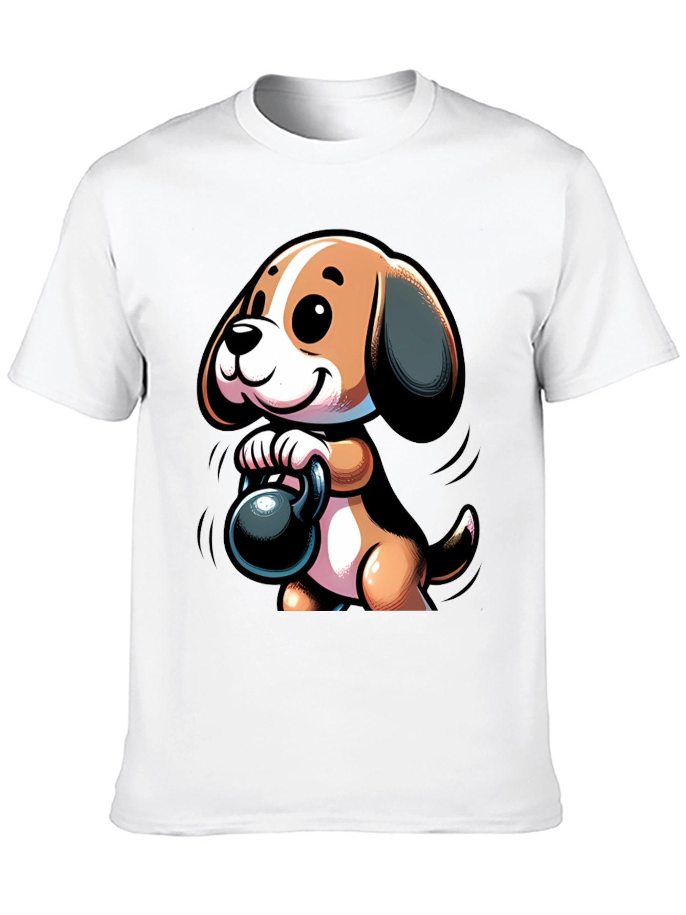 Cute Dog Lifting Weights T-Shirt