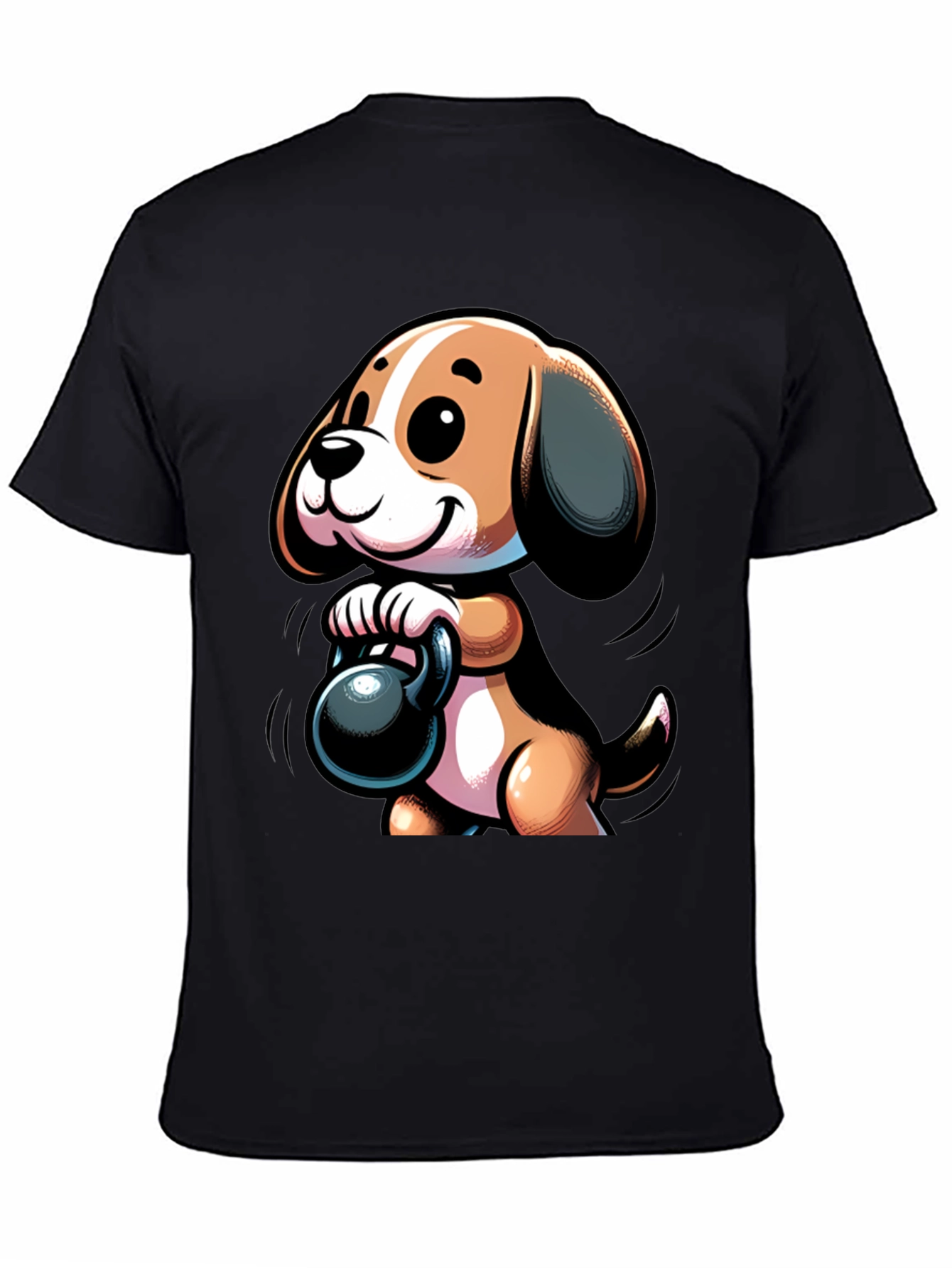 Cute Dog Lifting Weights T-Shirt