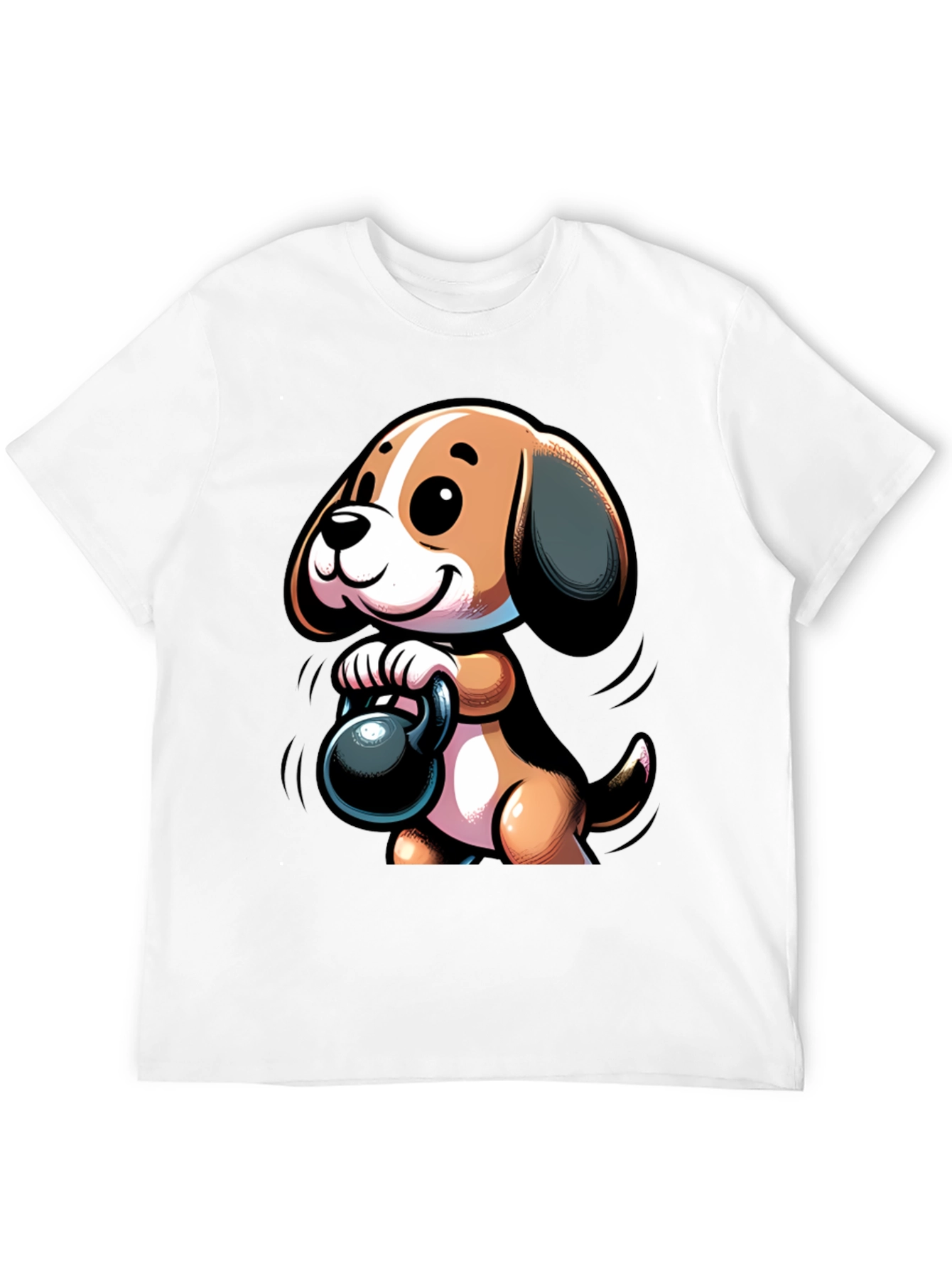 Cute Dog Lifting Weights T-Shirt