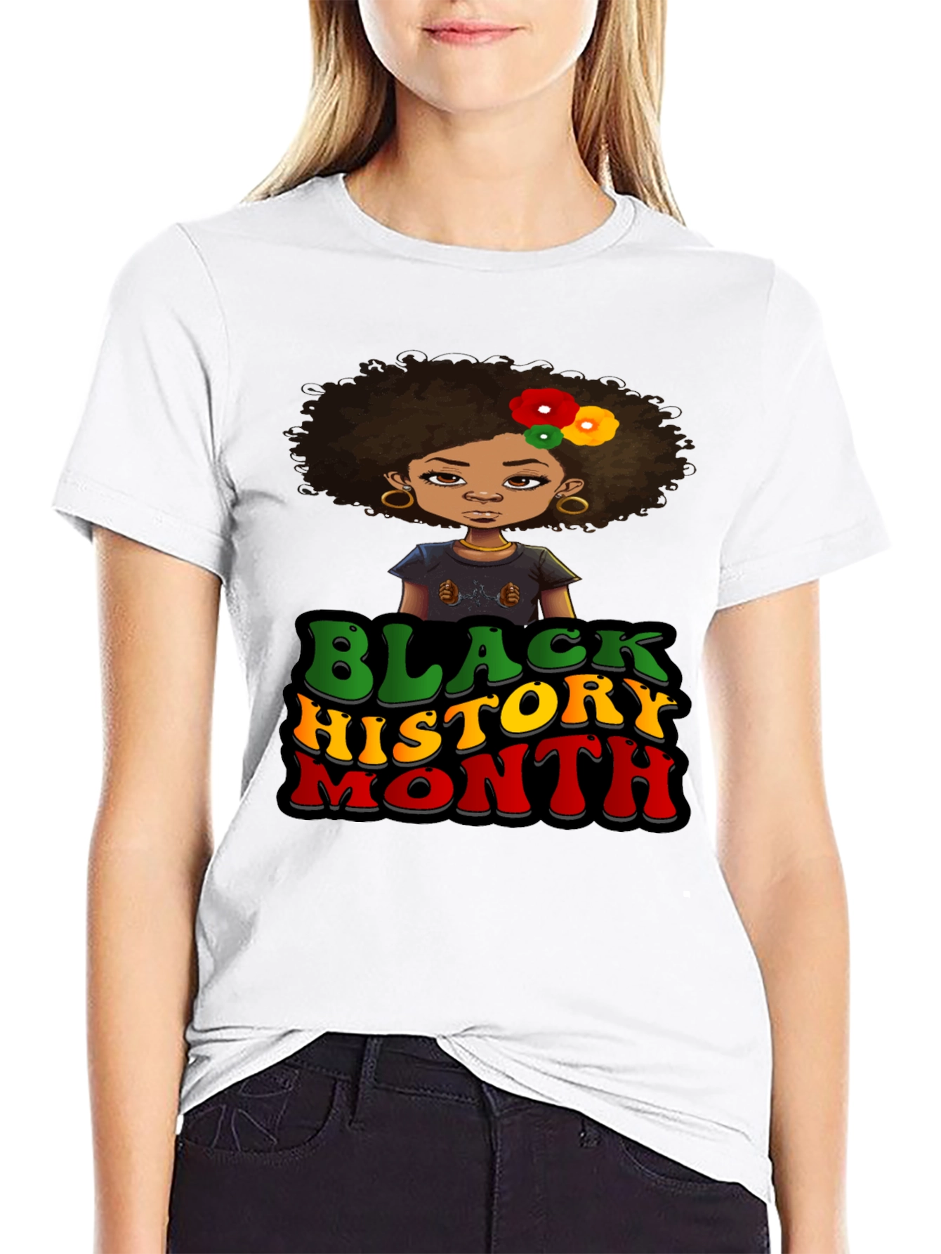 Black History Month Afro Girl T-Shirt