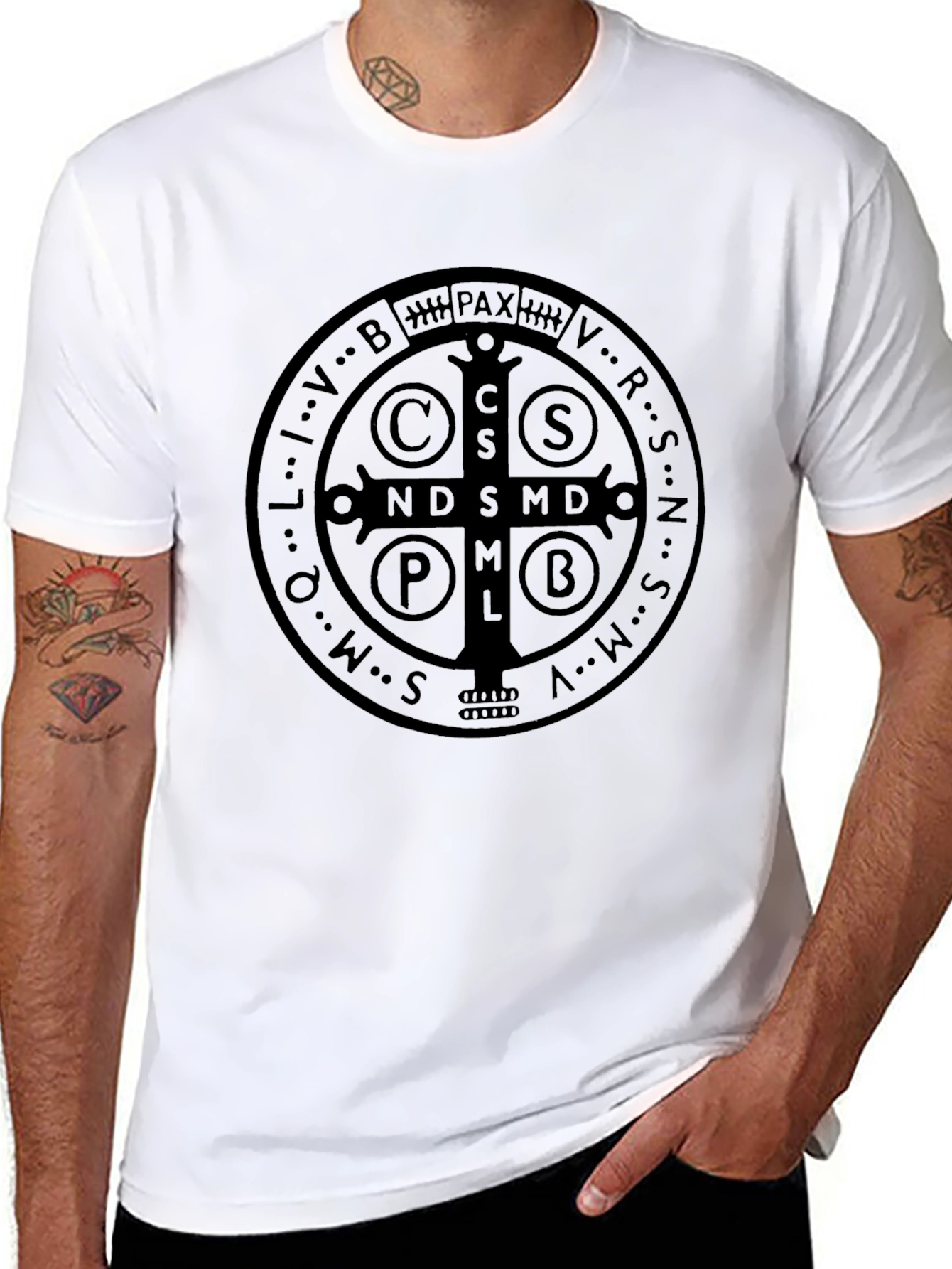 St. Benedict Medal Graphic Black T-Shirt