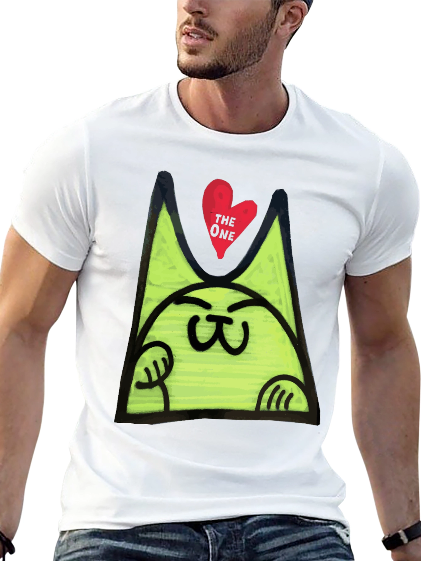 Funny Cat Graphic T-Shirt - Mens Black Tee