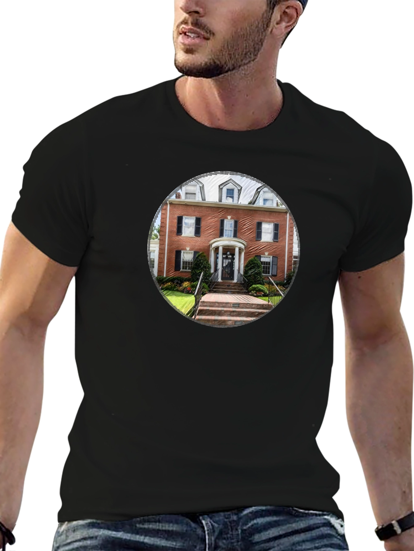Architectural Print Black T-Shirt