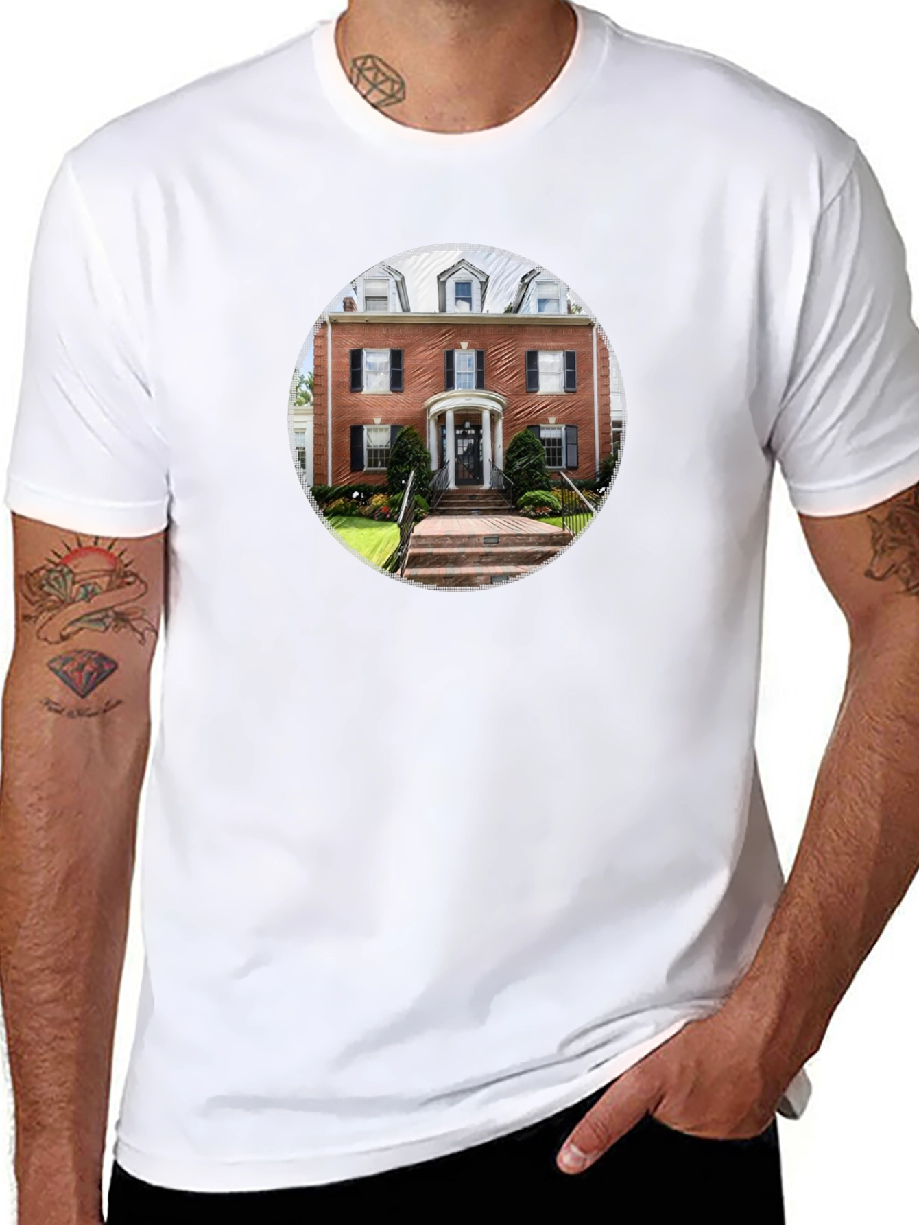 Architectural Print Black T-Shirt