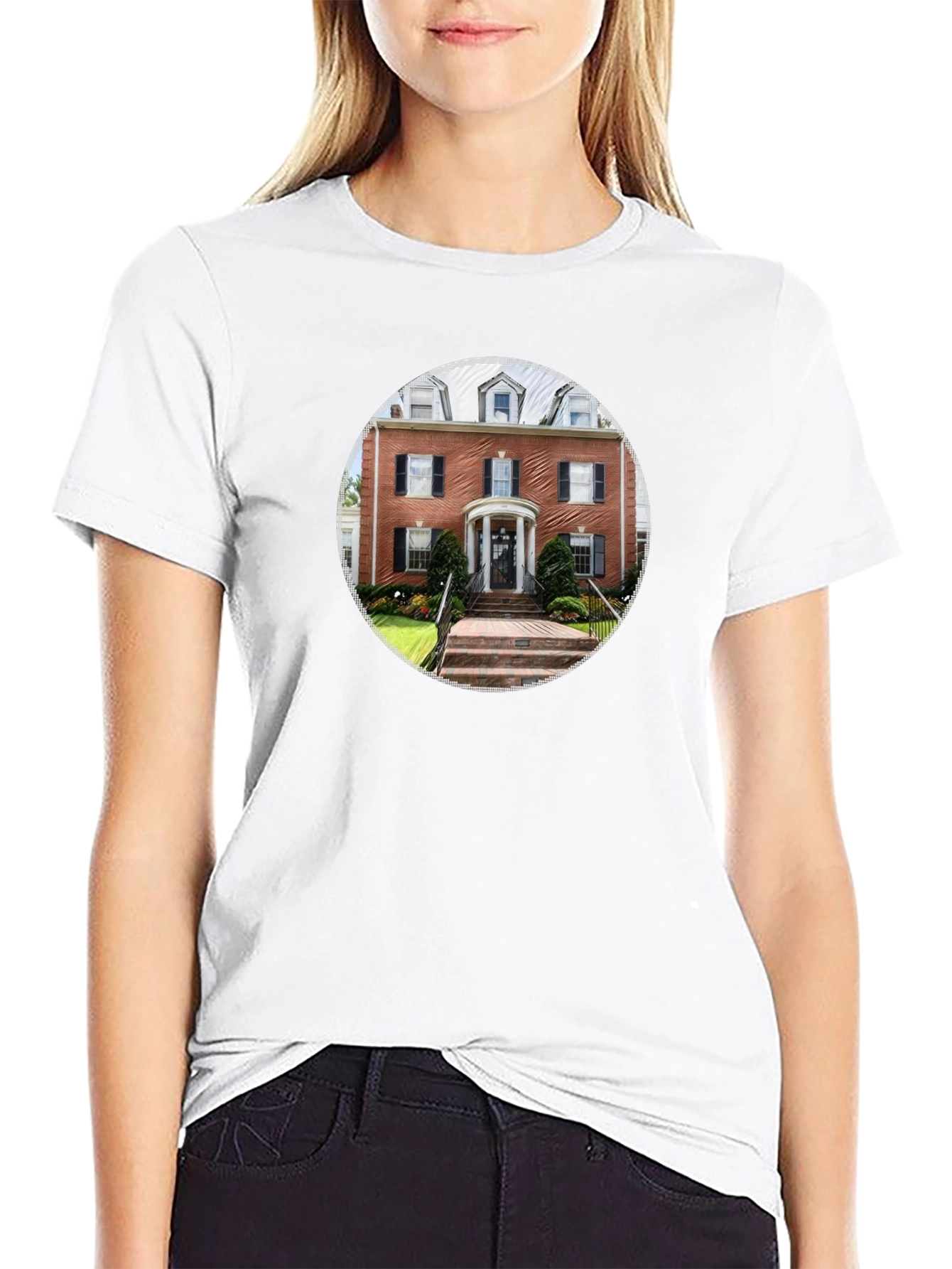 Architectural Print Black T-Shirt