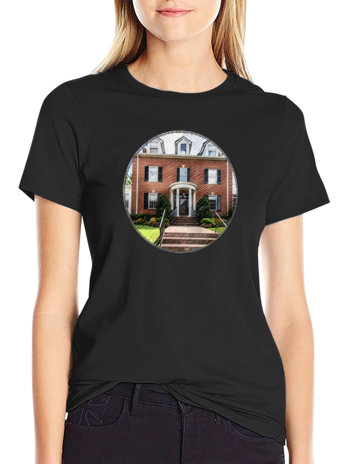 Architectural Print Black T-Shirt