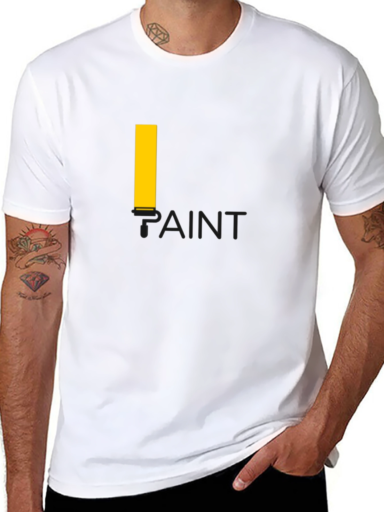 Paint Graphic T-Shirt - Casual Black Tee
