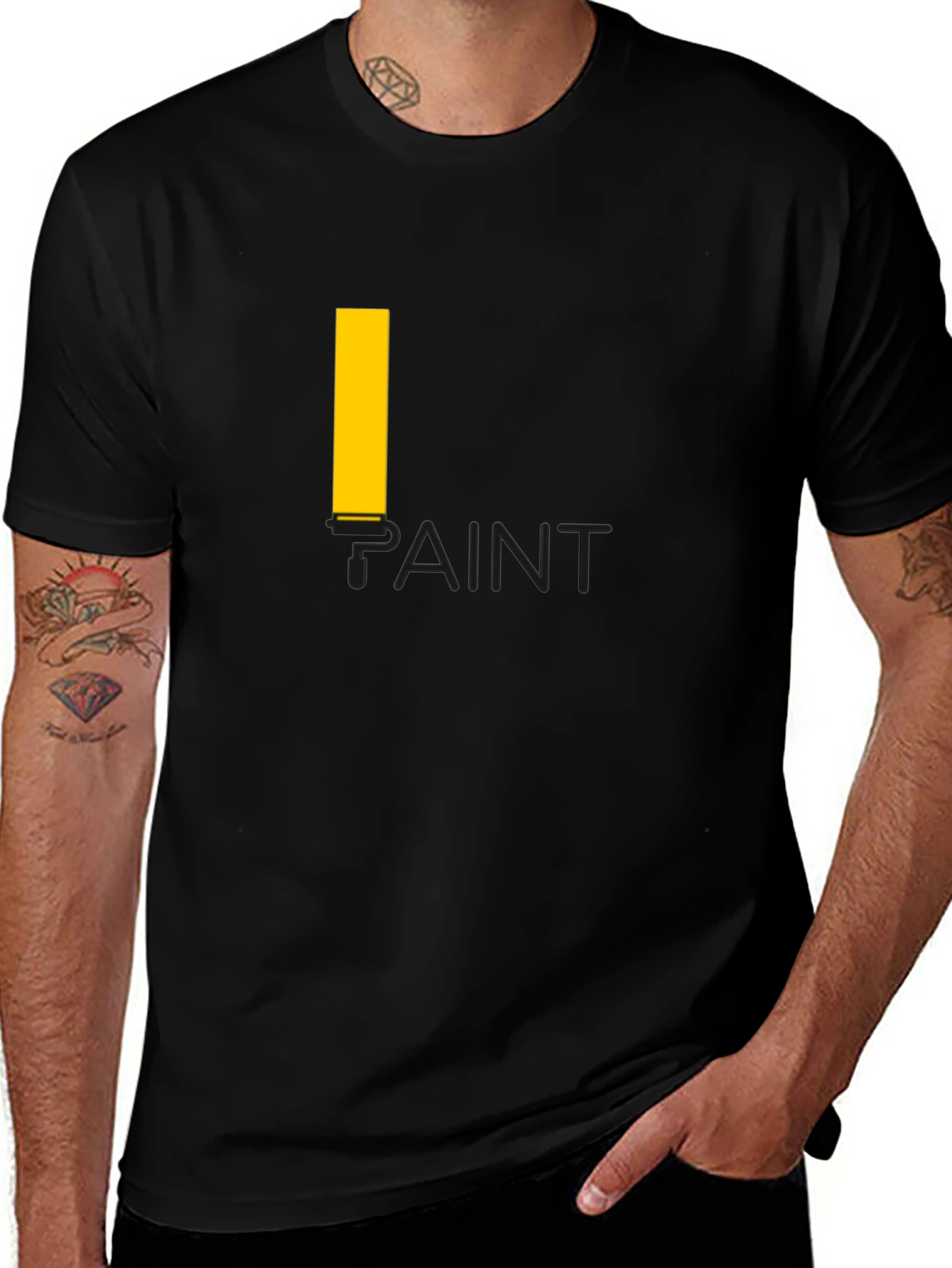 Paint Graphic T-Shirt - Casual Black Tee