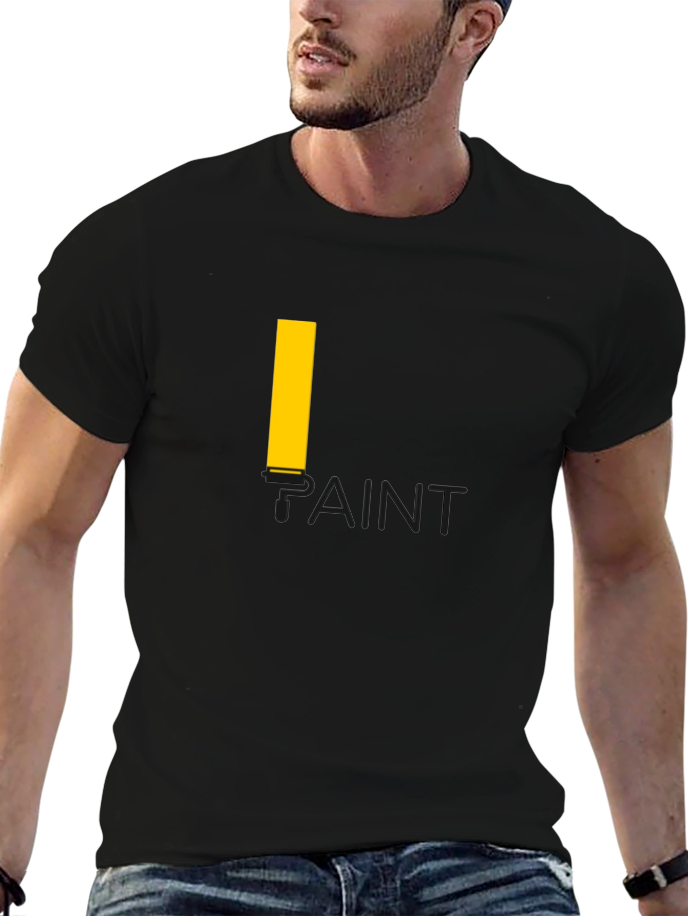 Paint Graphic T-Shirt - Casual Black Tee