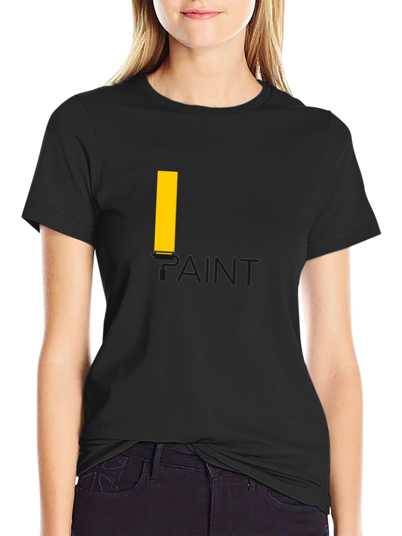 Paint Graphic T-Shirt - Casual Black Tee