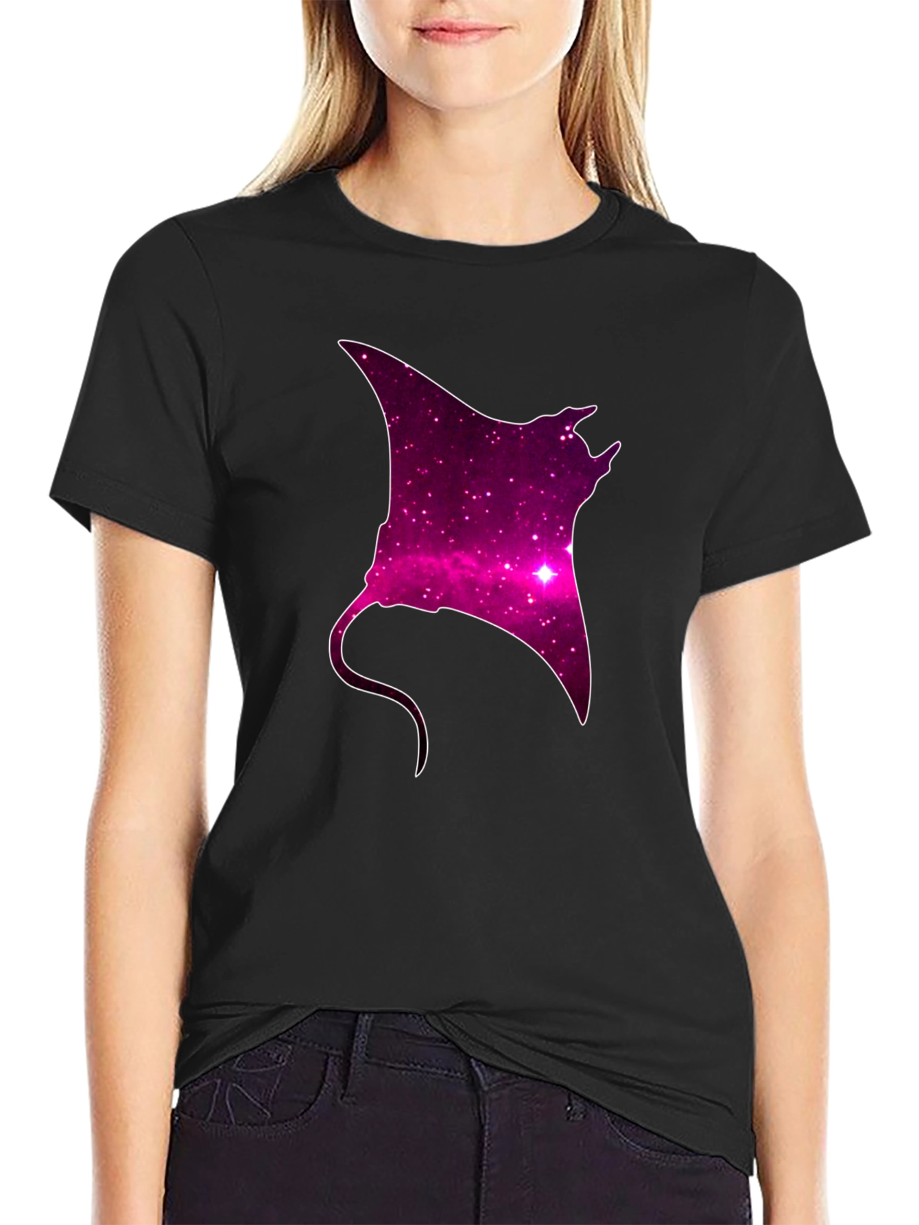 Cosmic Manta Ray Graphic T-Shirt