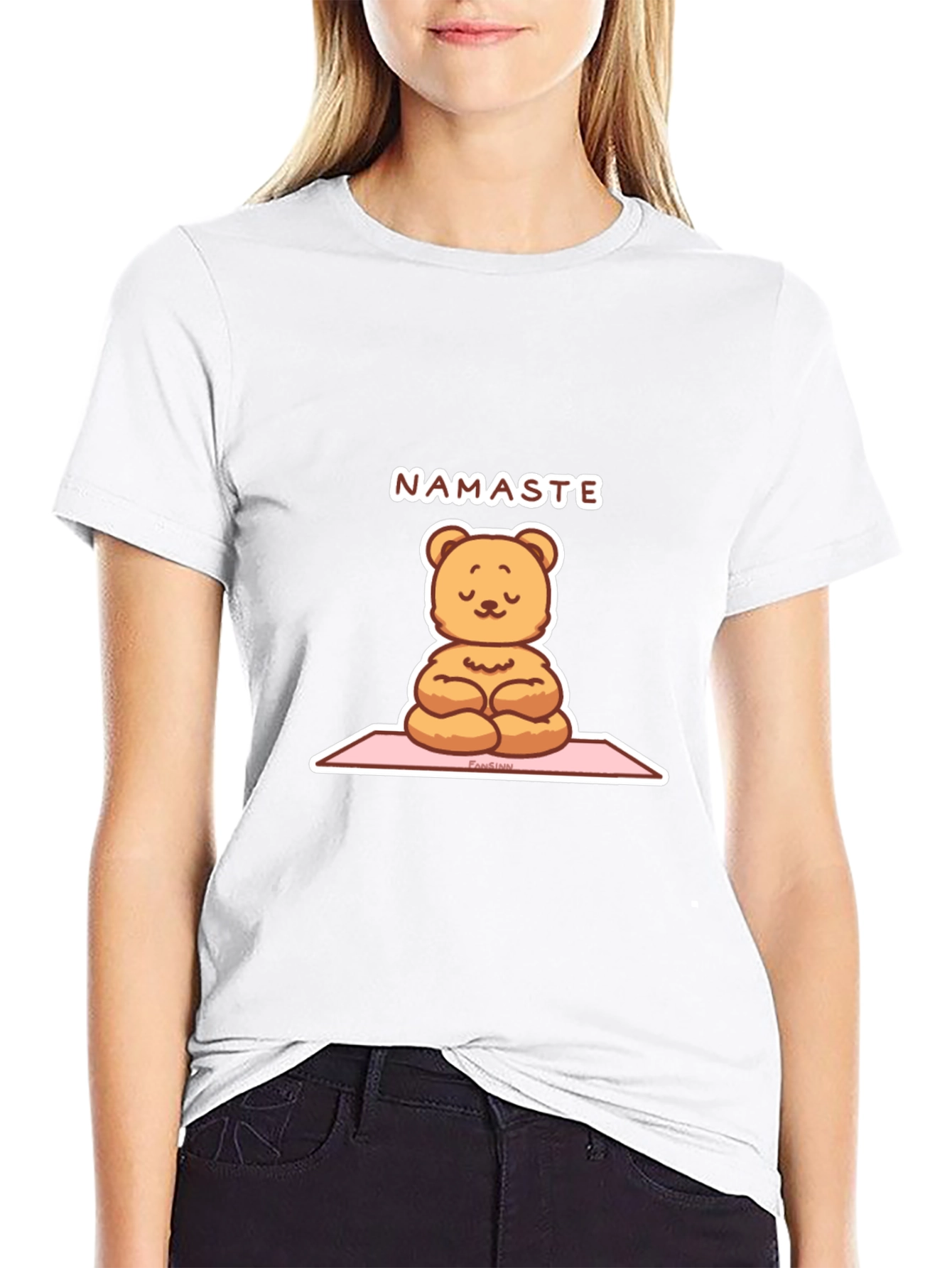 Yoga Bear Namaste Black T-Shirt
