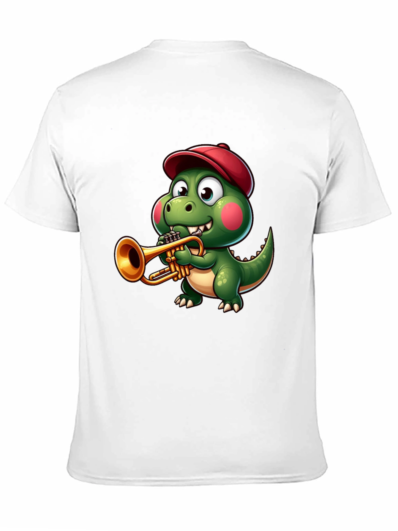 Trumpet Dinosaur T-Shirt - Cartoon Music Tee