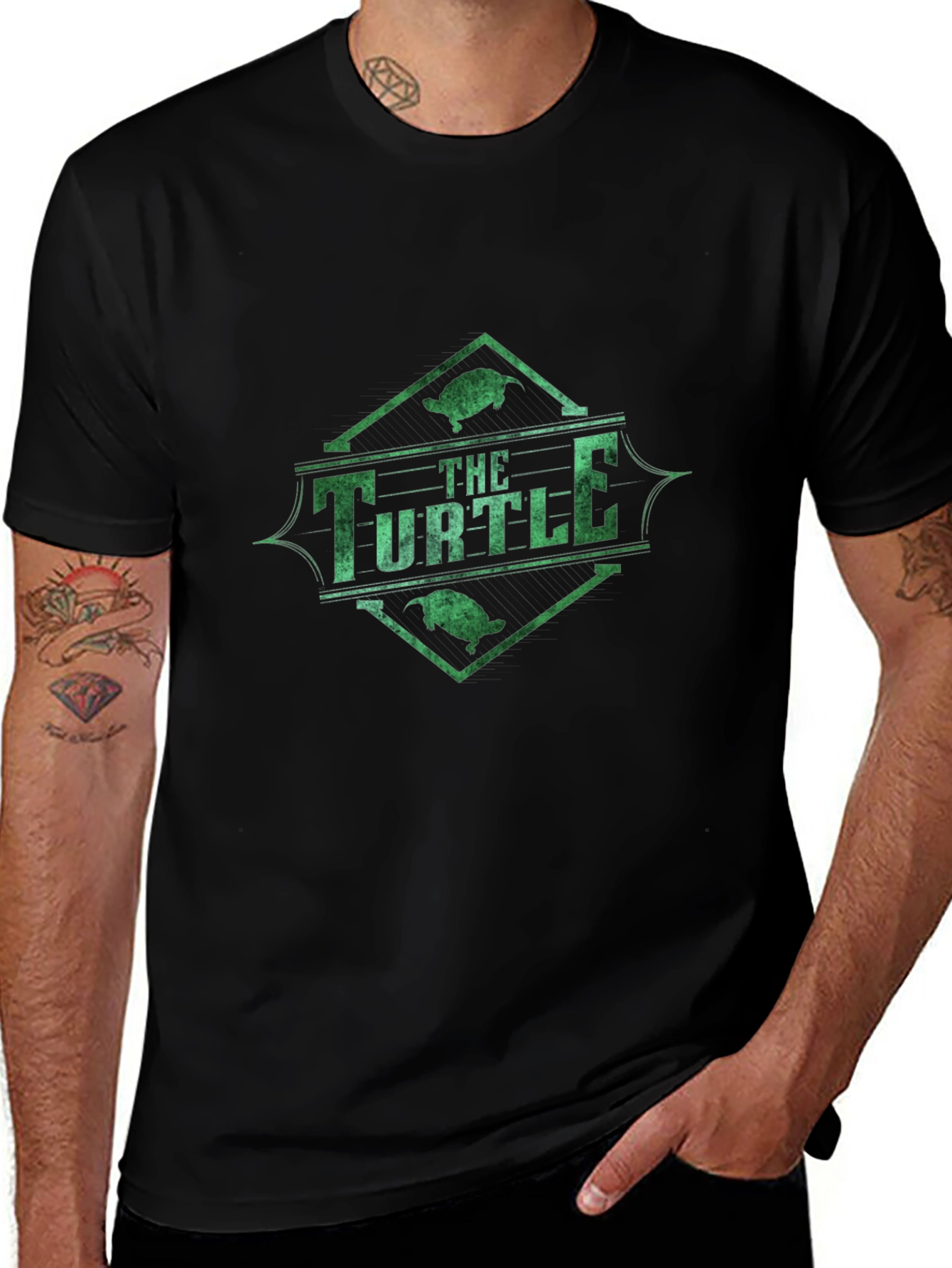 The Turtle Graphic Black T-Shirt - Unique Design