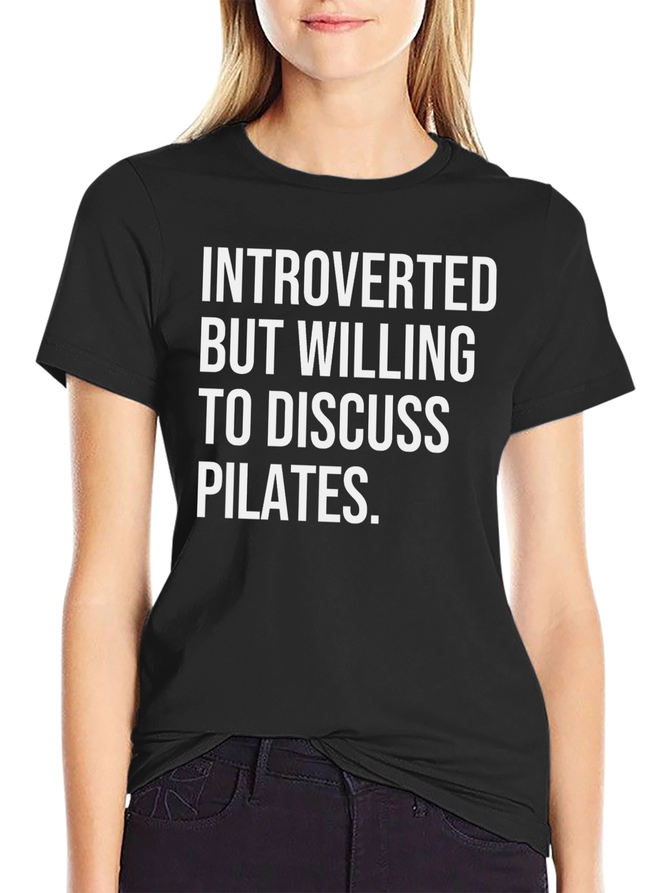 Introverted Pilates Black T-Shirt
