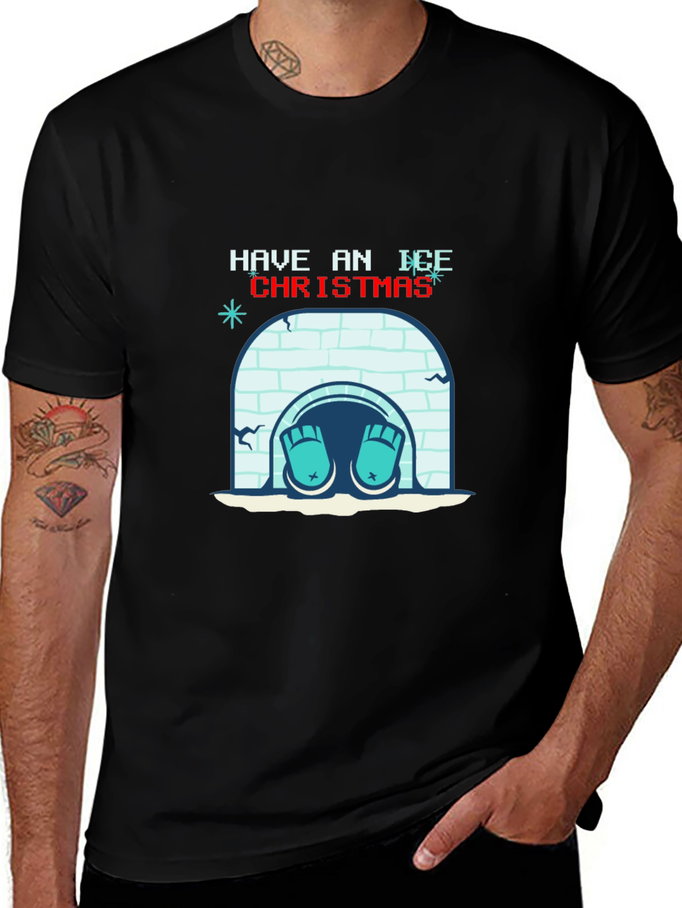 Ice Christmas Graphic Tee - Holiday Humor T-Shirt