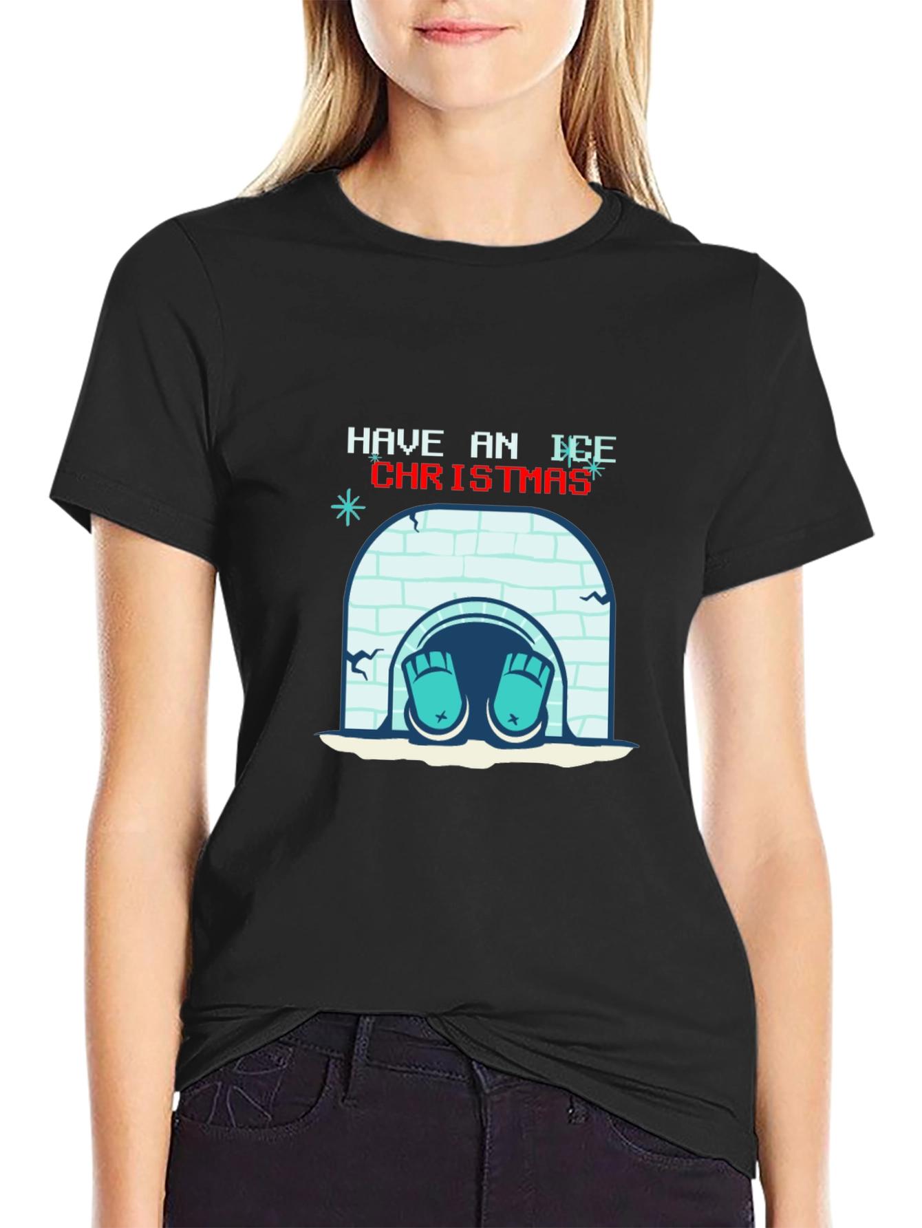 Ice Christmas Graphic Tee - Holiday Humor T-Shirt