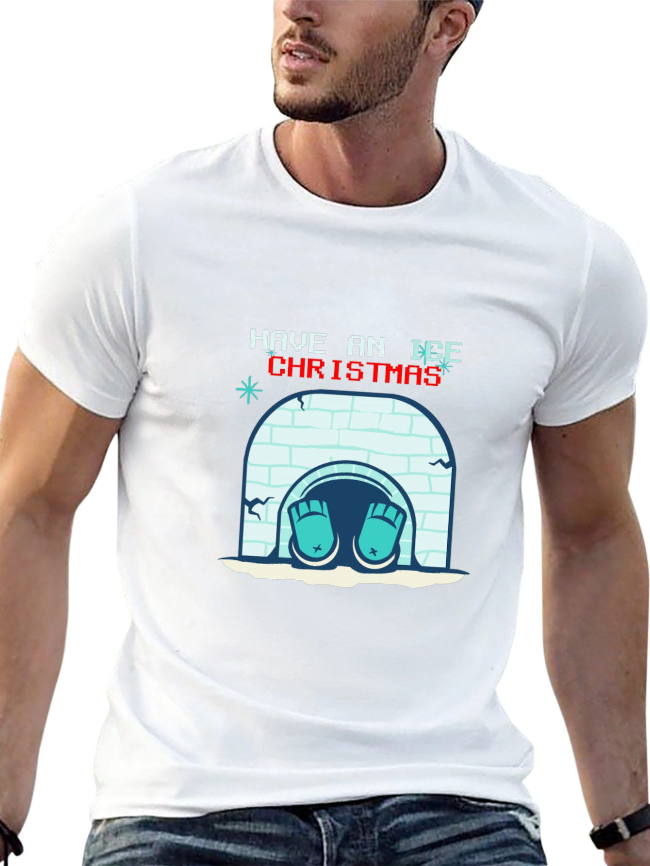 Ice Christmas Graphic Tee - Holiday Humor T-Shirt