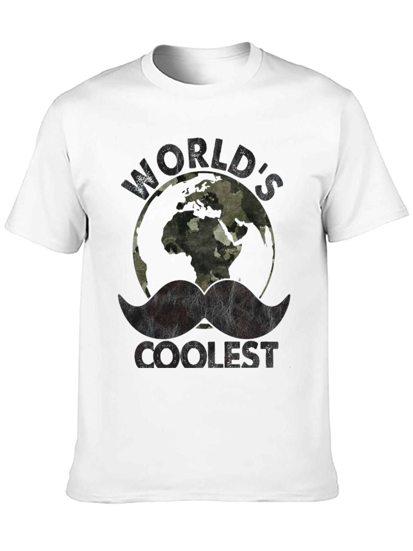 Worlds Coolest Mustache Earth Graphic Tee