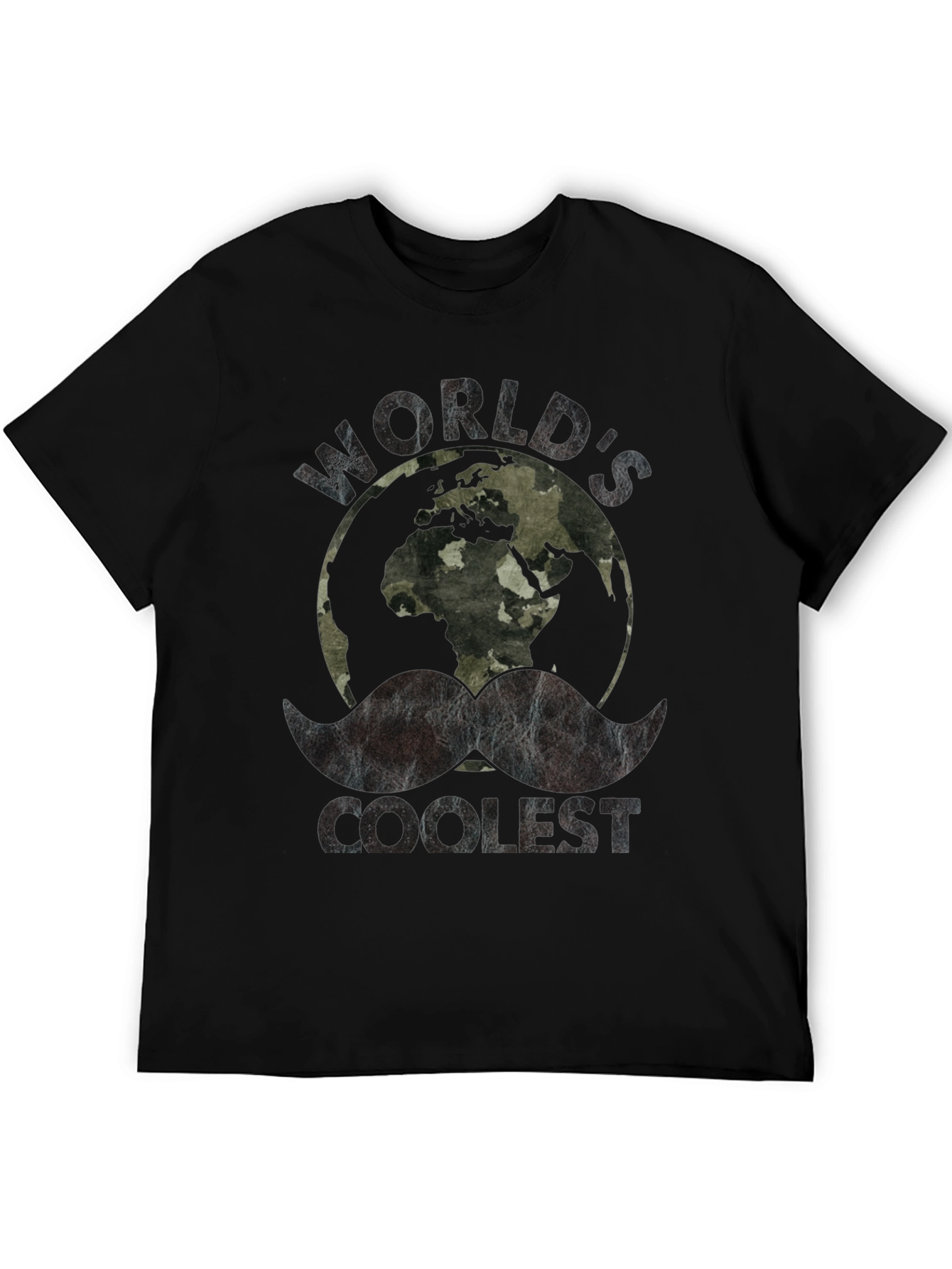 Worlds Coolest Mustache Earth Graphic Tee