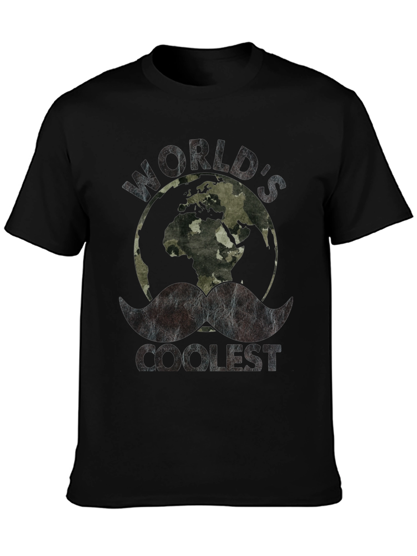 Worlds Coolest Mustache Earth Graphic Tee