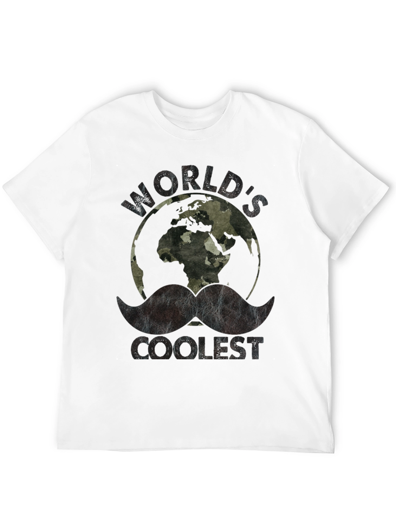 Worlds Coolest Mustache Earth Graphic Tee