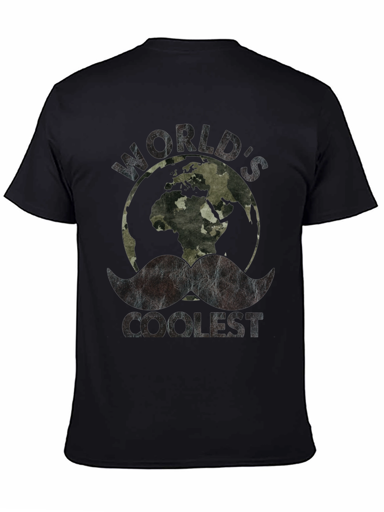 Worlds Coolest Mustache Earth Graphic Tee
