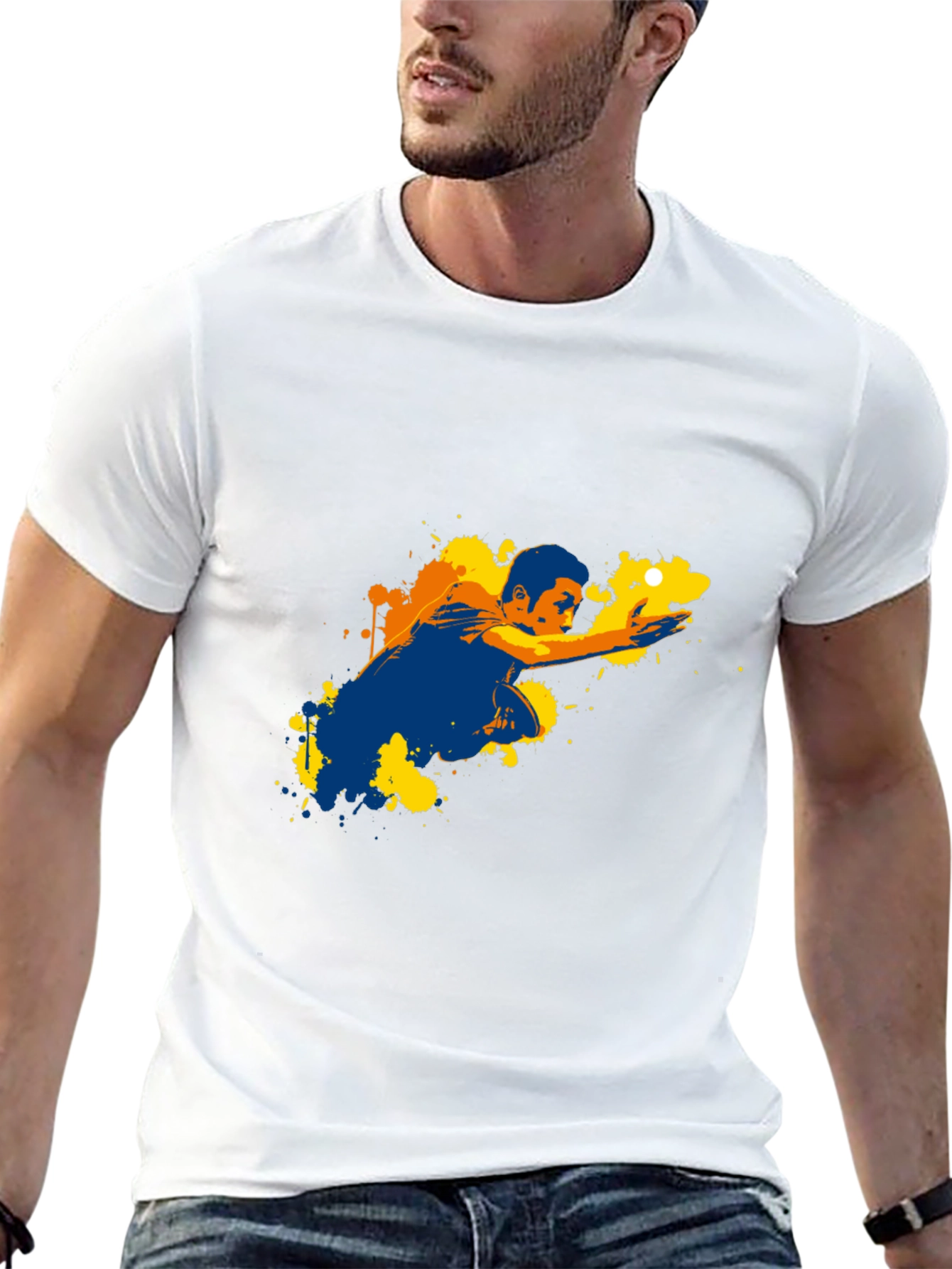 Graphic Print T-Shirt - Pool Player Design